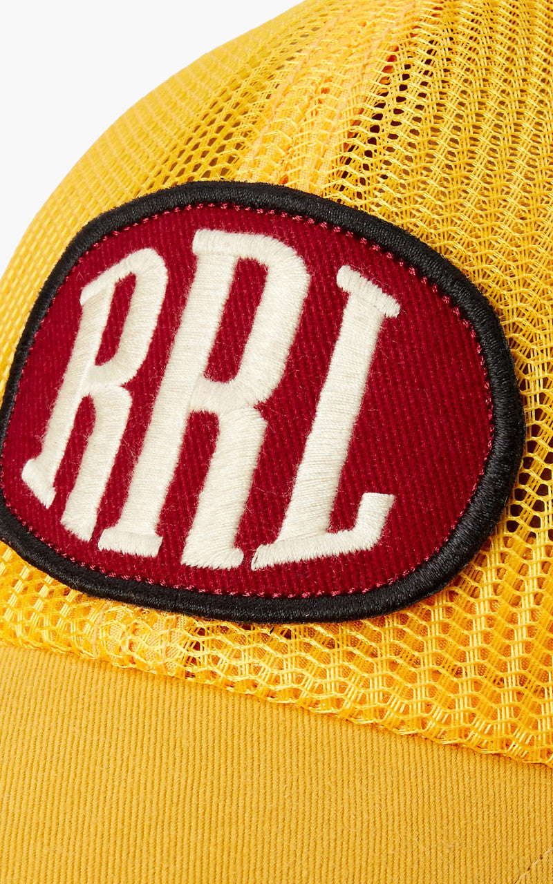 RRL Logo-Patch Mesh Trucker Cap Antique Gold