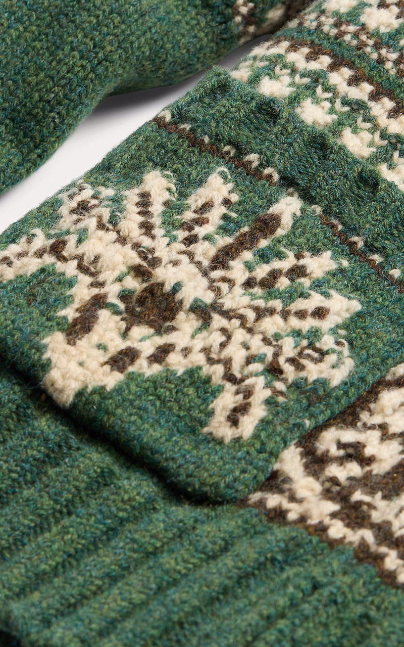 RRL Wool Shawl Collar Cardigan Green Multi