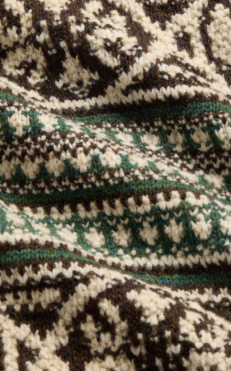 RRL Wool Shawl Collar Cardigan Green Multi