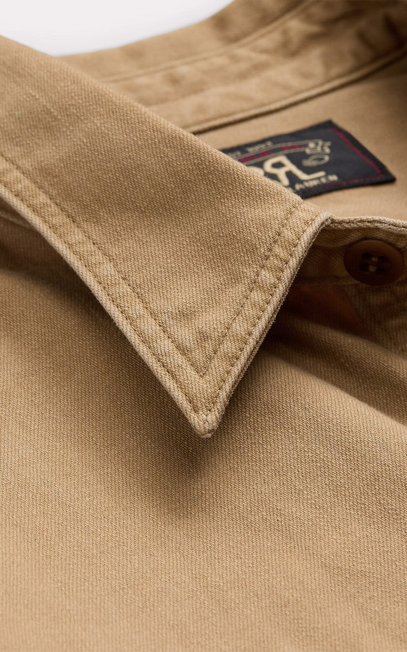 RRL Twill Officer's Workshirt Faded Tan