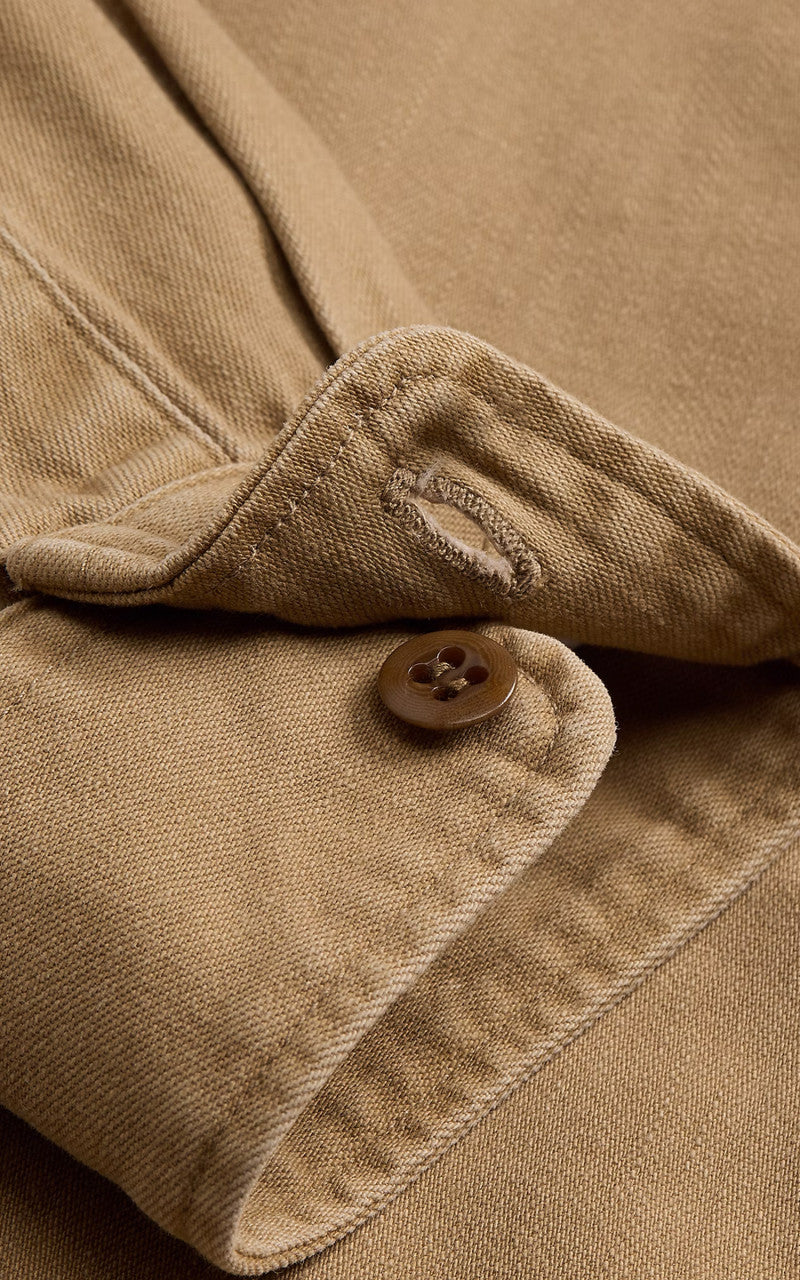 RRL Twill Officer's Workshirt Faded Tan