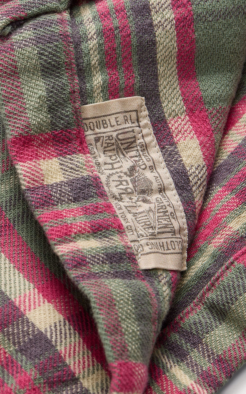 RRL Monterey Plaid Twill Camp Shirt Sage/Red