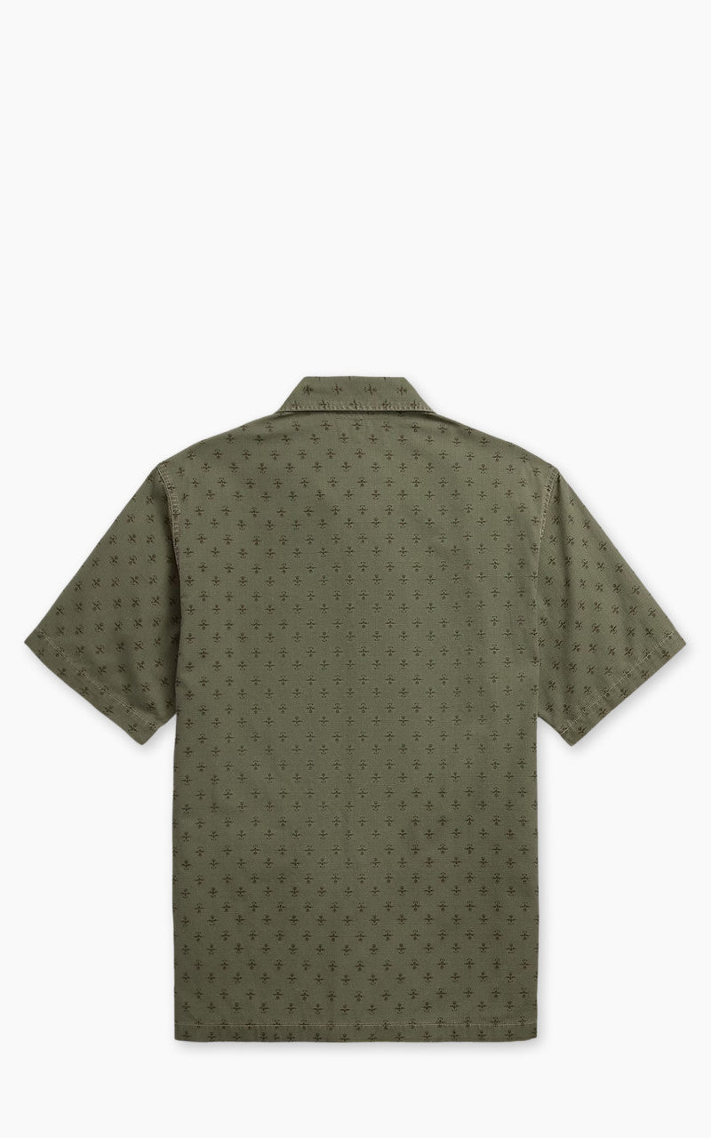 RRL Evantson Print Short Sleeve Ripstop Shirt Printed Olive