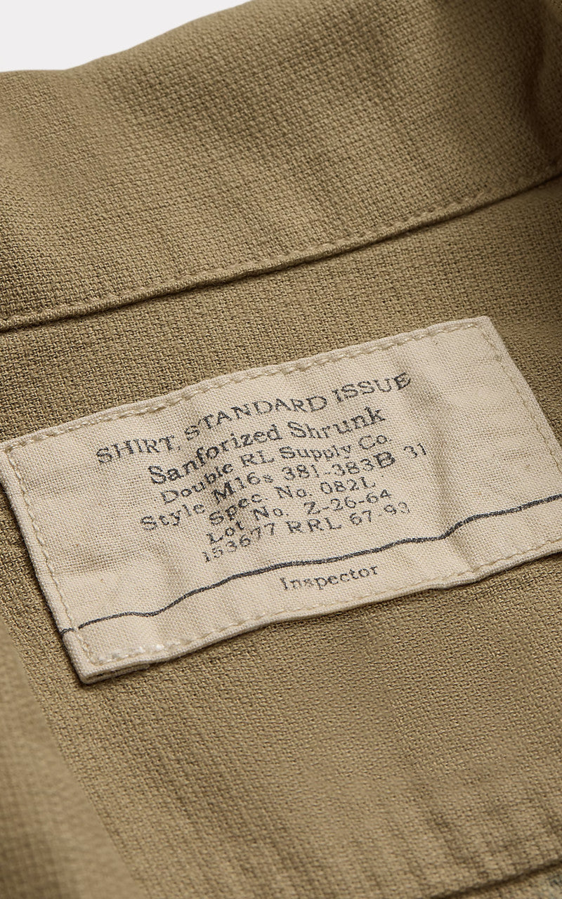RRL Dobby Graphic Overshirt Dark Tan