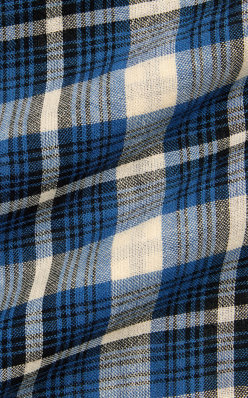 RRL Plaid Double Faced Workshirt Blue Multi