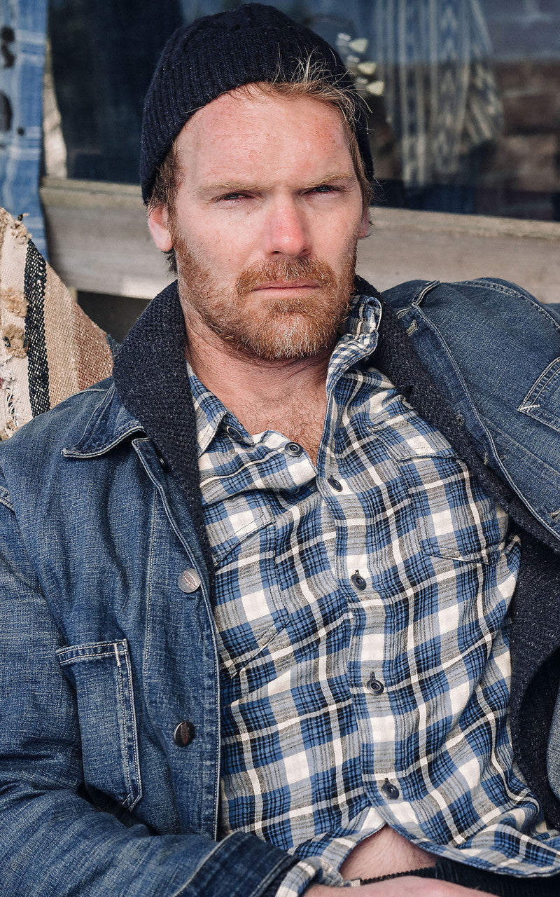 RRL Plaid Double Faced Workshirt Blue Multi