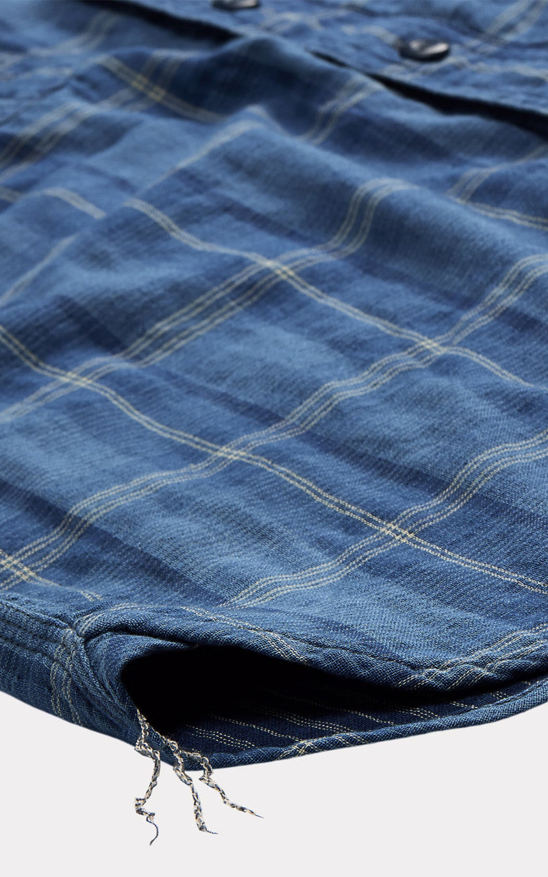 RRL Indigo Plaid Double Faced Workshirt Indigo Plaid/Stripe