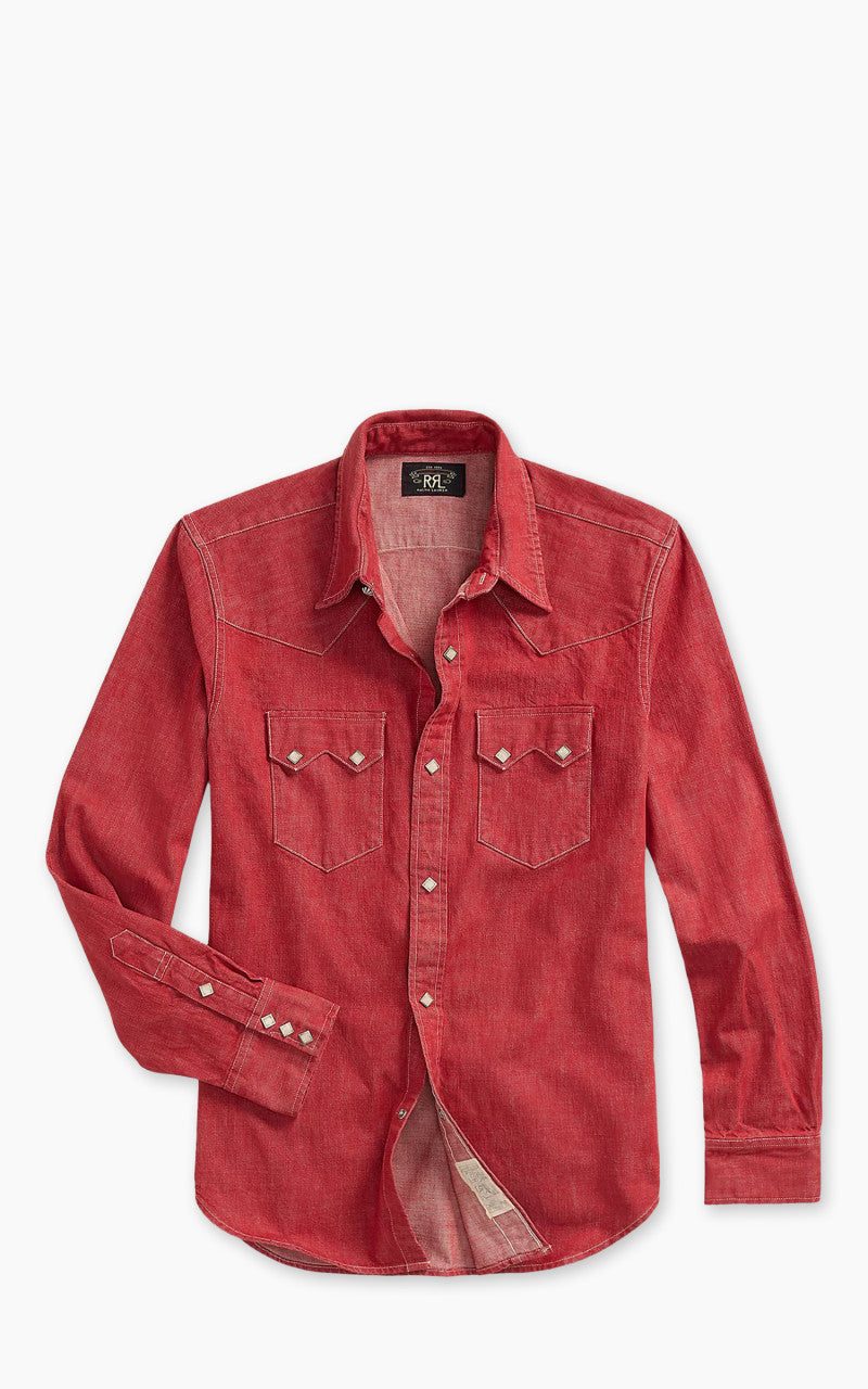 RRL Sawtooth Western Shirt Denim Vintage Red - Main Image