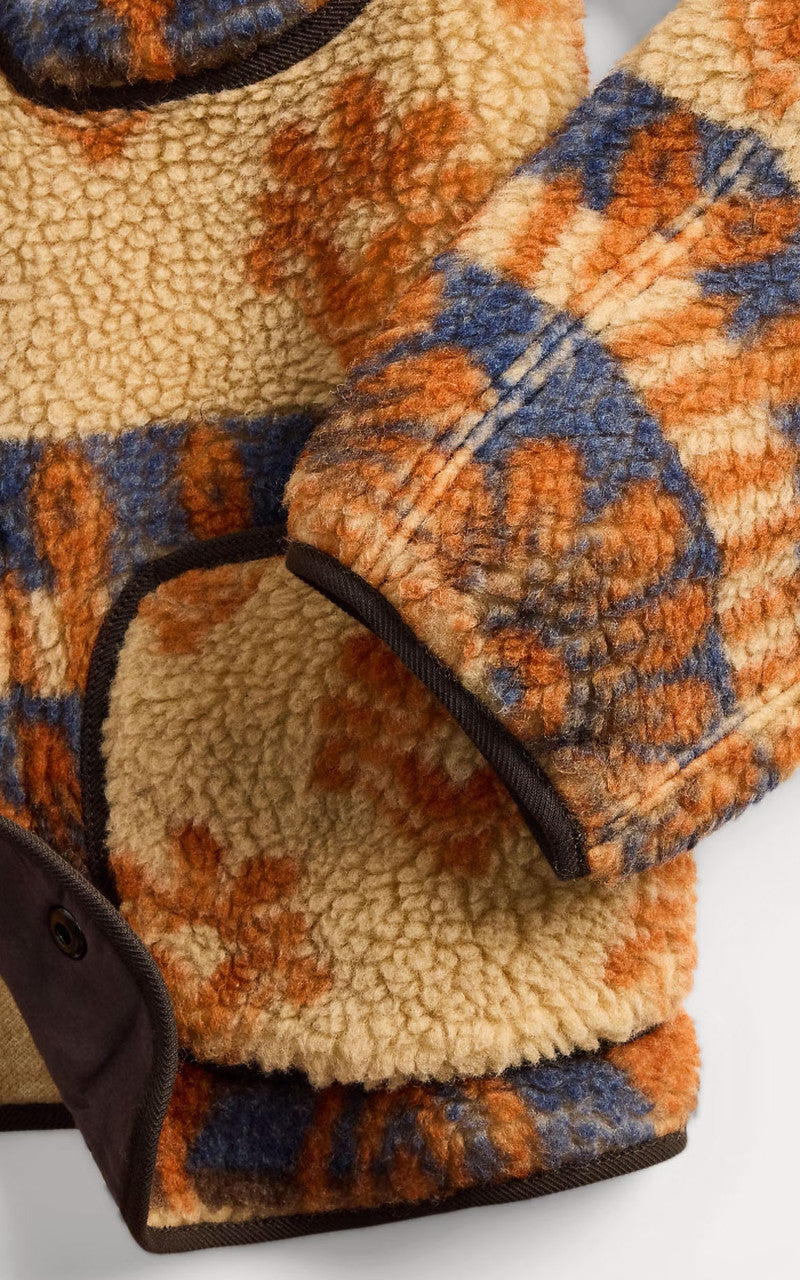 RRL Wool-Blend Pile Fleece Jacket Orange Multi
