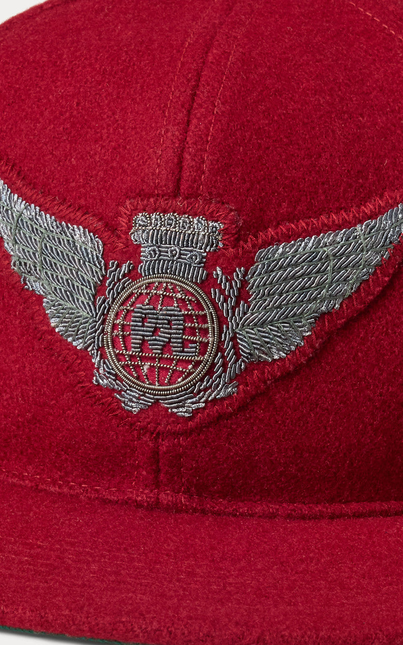 RRL Bullion Wool-Blend Felt Ball Cap Deep Red