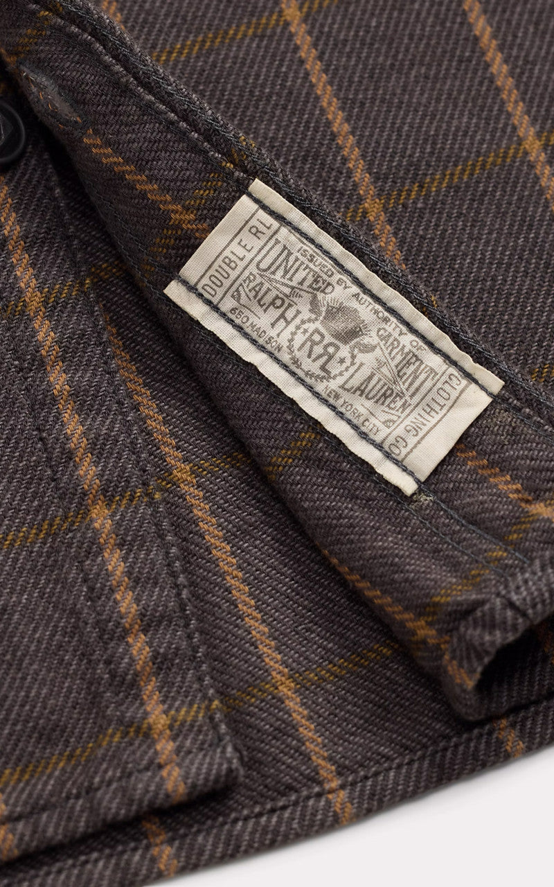 RRL Plaid Twill Workshirt Plum/Orange
