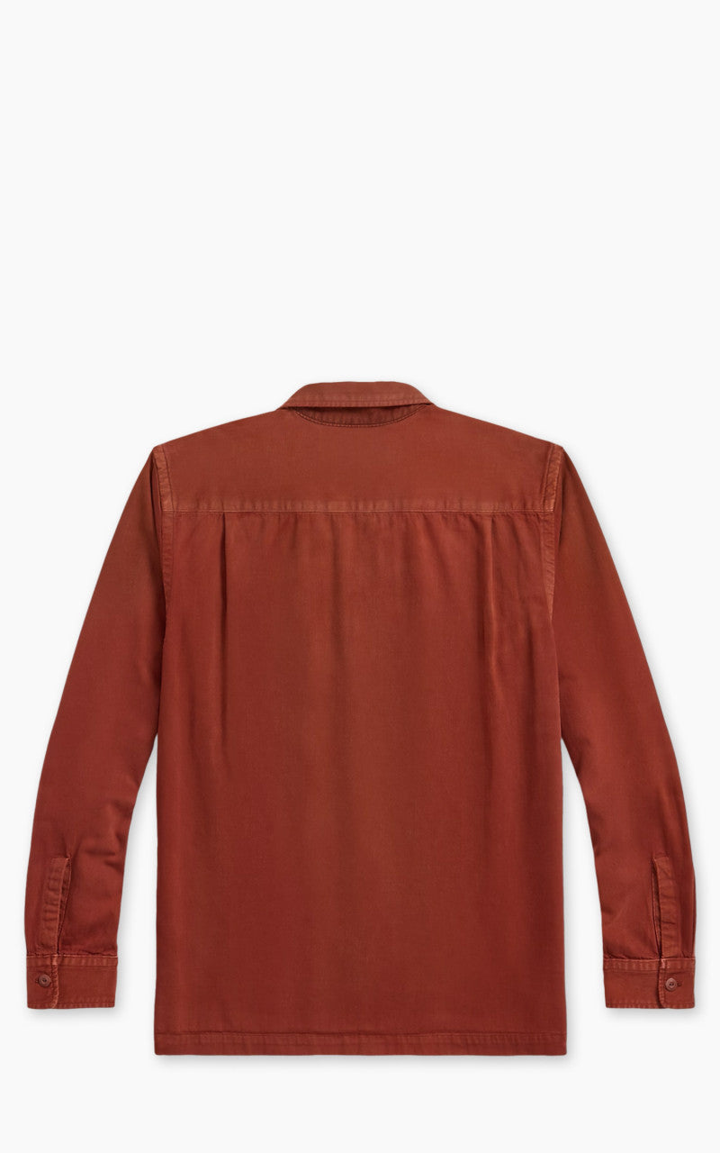 RRL Garment-Dyed Twill Camp Shirt Brick