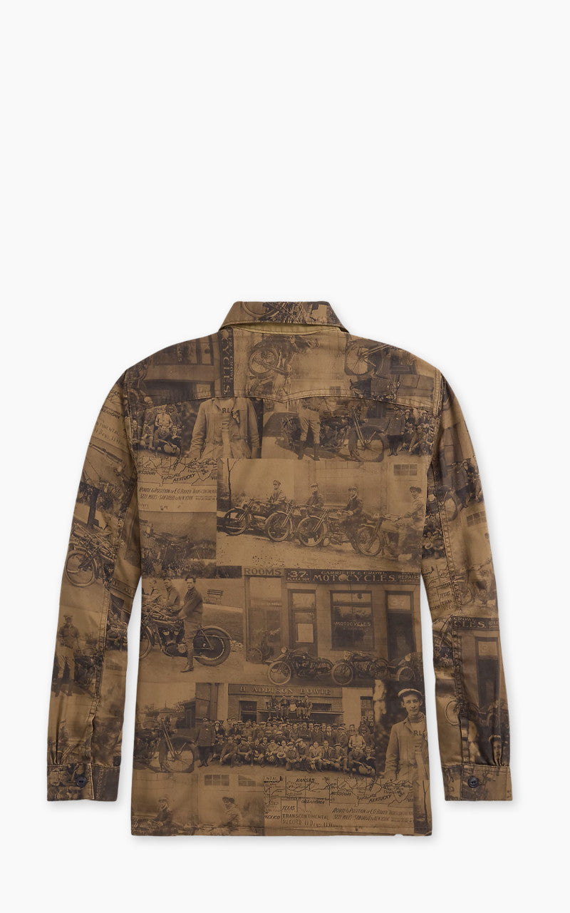 RRL Photo-Print Twill Workshirt Tan Multi