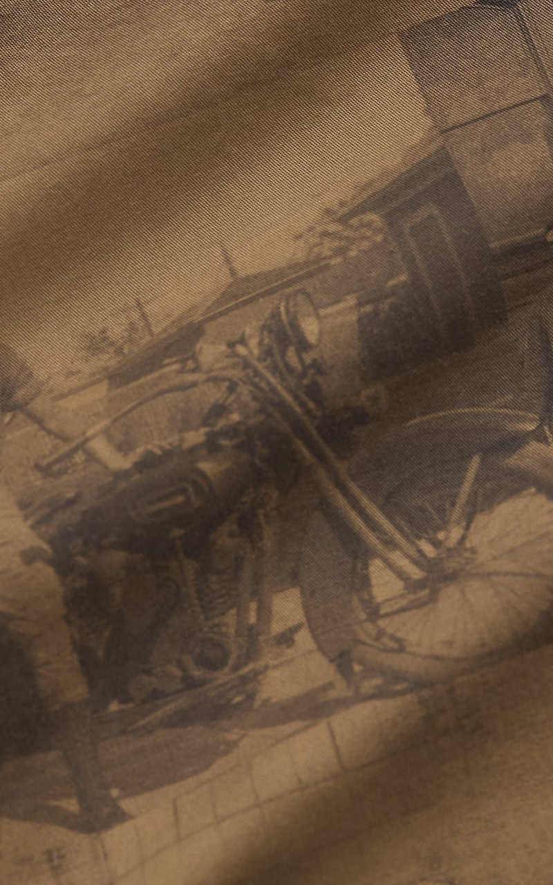 RRL Photo-Print Twill Workshirt Tan Multi