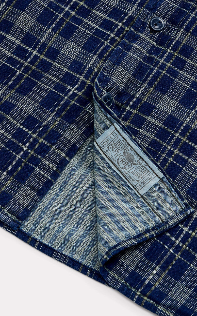 RRL Indigo Plaid Double-Faced Workshirt Indigo/Strip