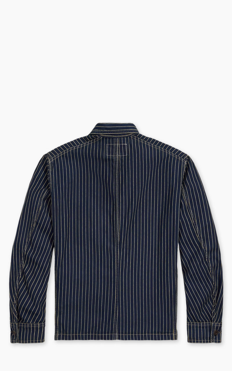 RRL Indigo Dot-Stripe Twill Engineer Coat Indigo Rinse