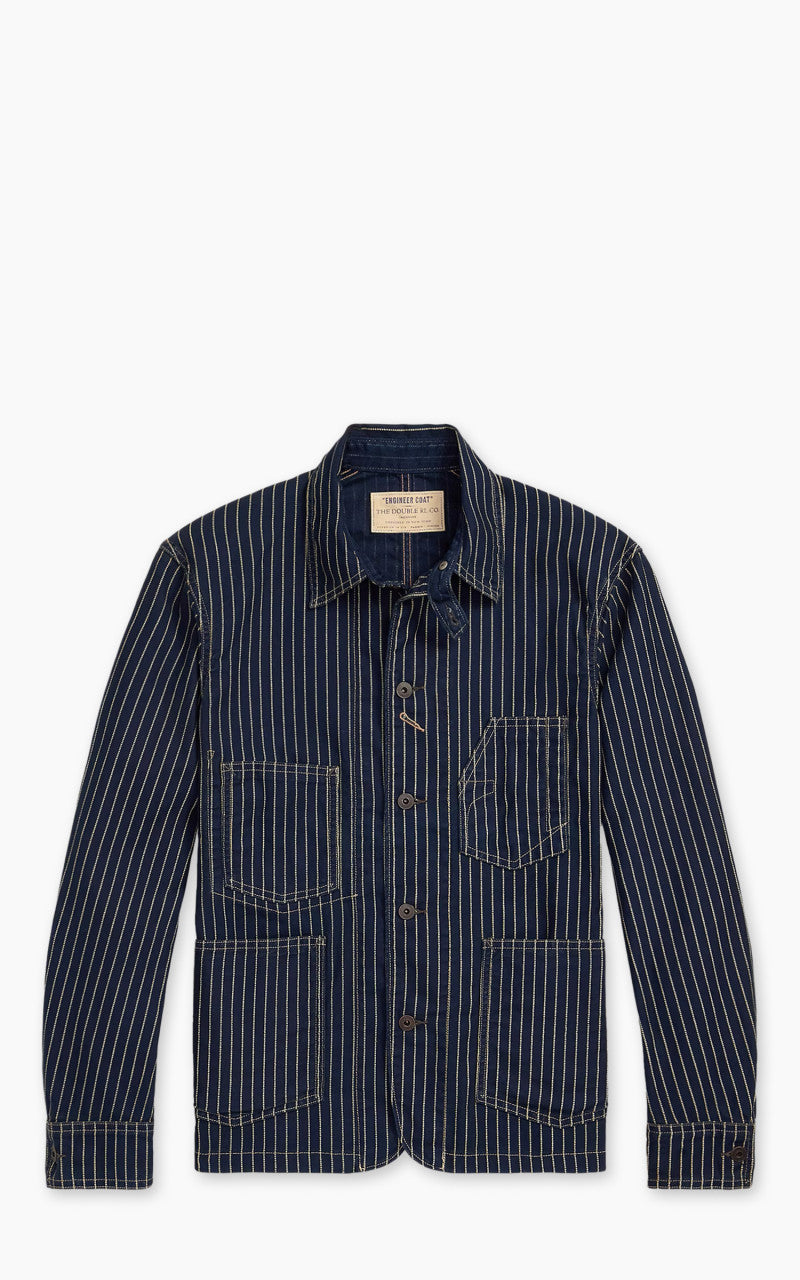 RRL Indigo Dot-Stripe Twill Engineer Coat Indigo Rinse