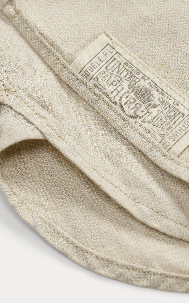 RRL Linen Herringbone Twill Workshirt Natural