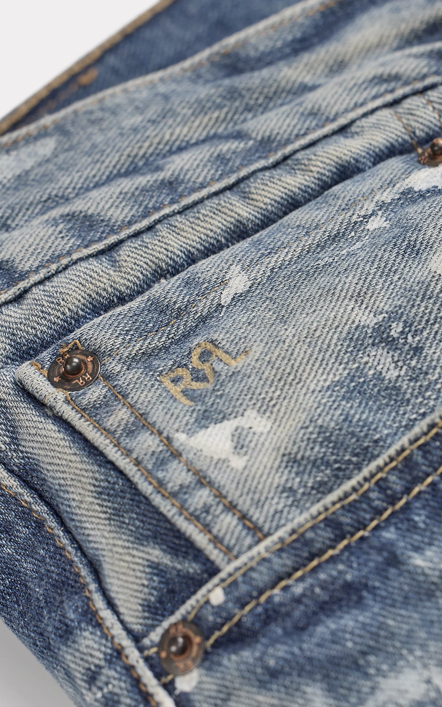 RRL Straight Fit Distressed Jean Fenimore Wash