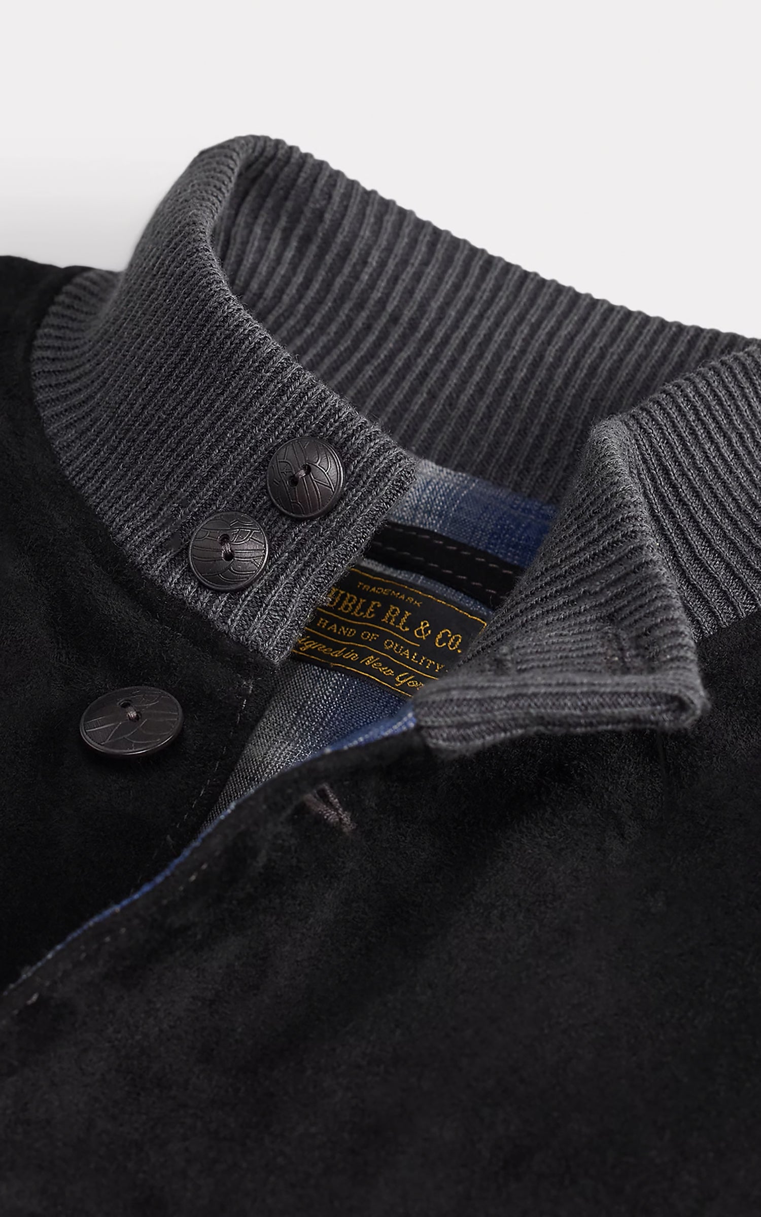 RRL Mason Suede Bomber Jacket Vintage Black