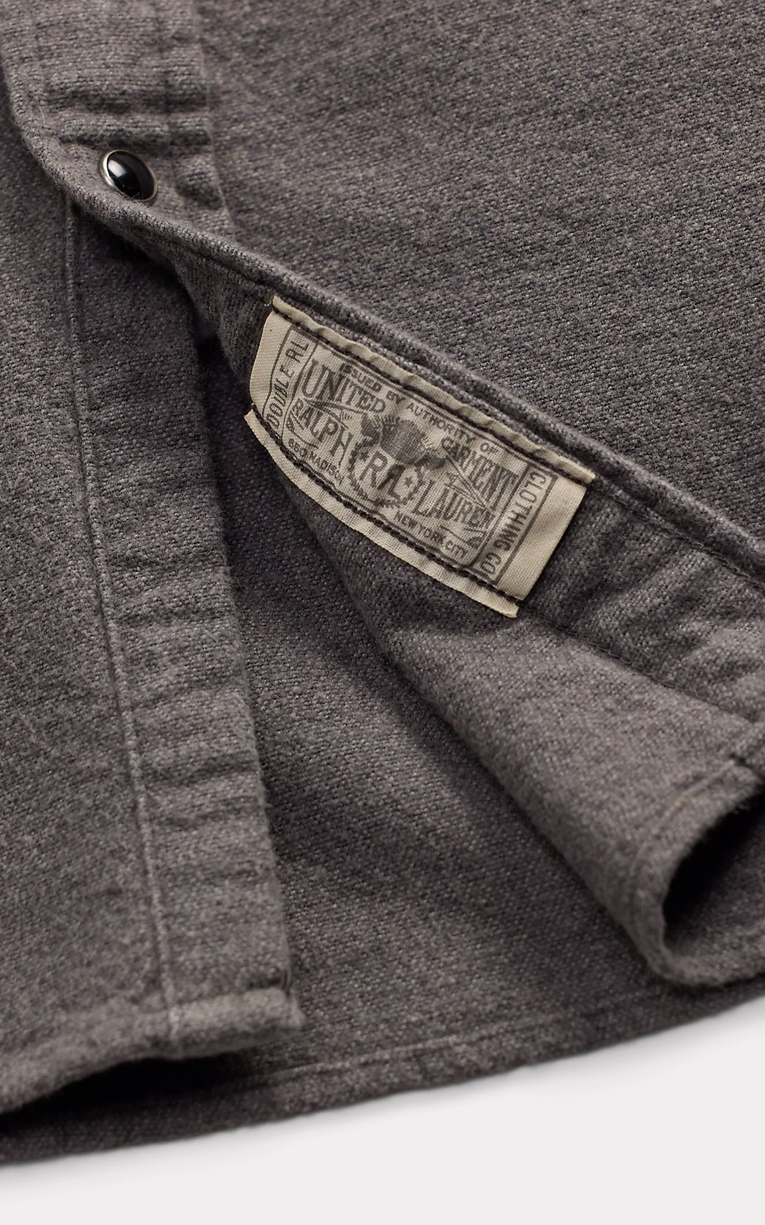 RRL Slim Fit Chamois Western Shirt Heather Grey
