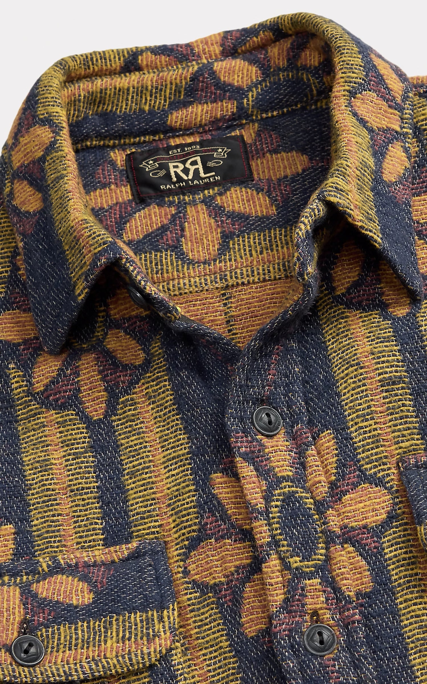 RRL Floral Jacquard Workshirt Plum Multi
