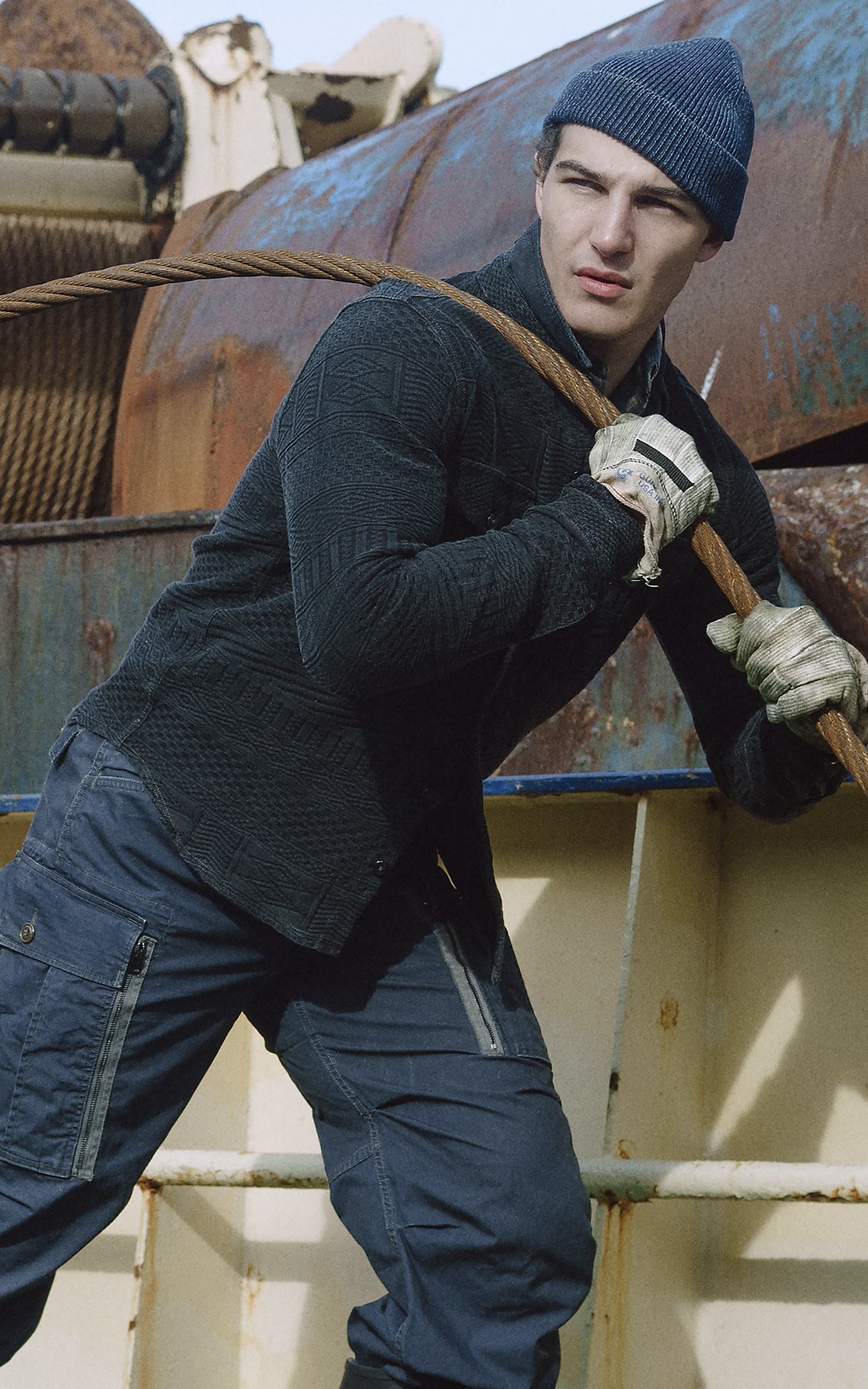 RRL Jacquard Workshirt Indigo