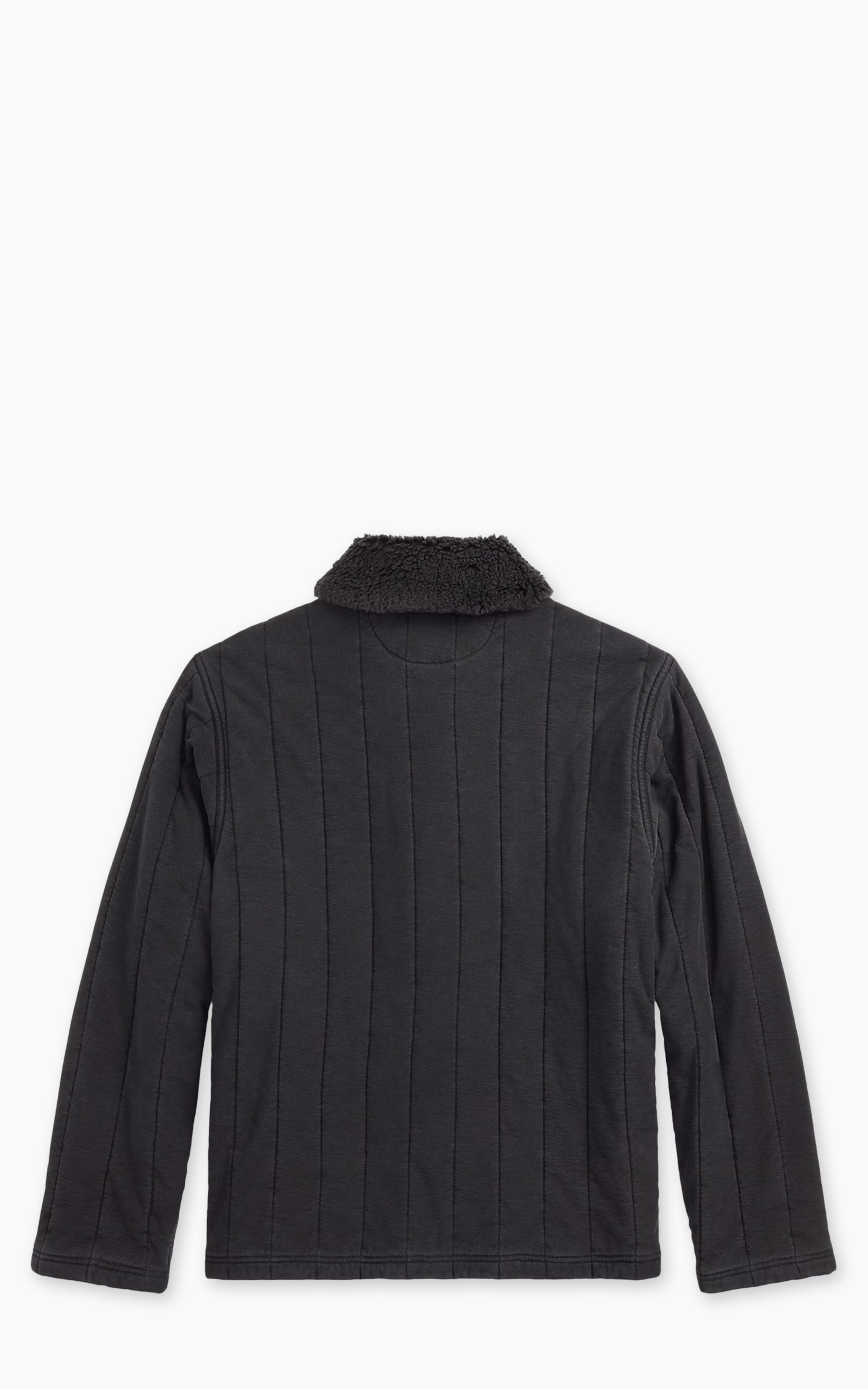 RRL Fleece-Collar Quilted Jersey Jacket Faded Black