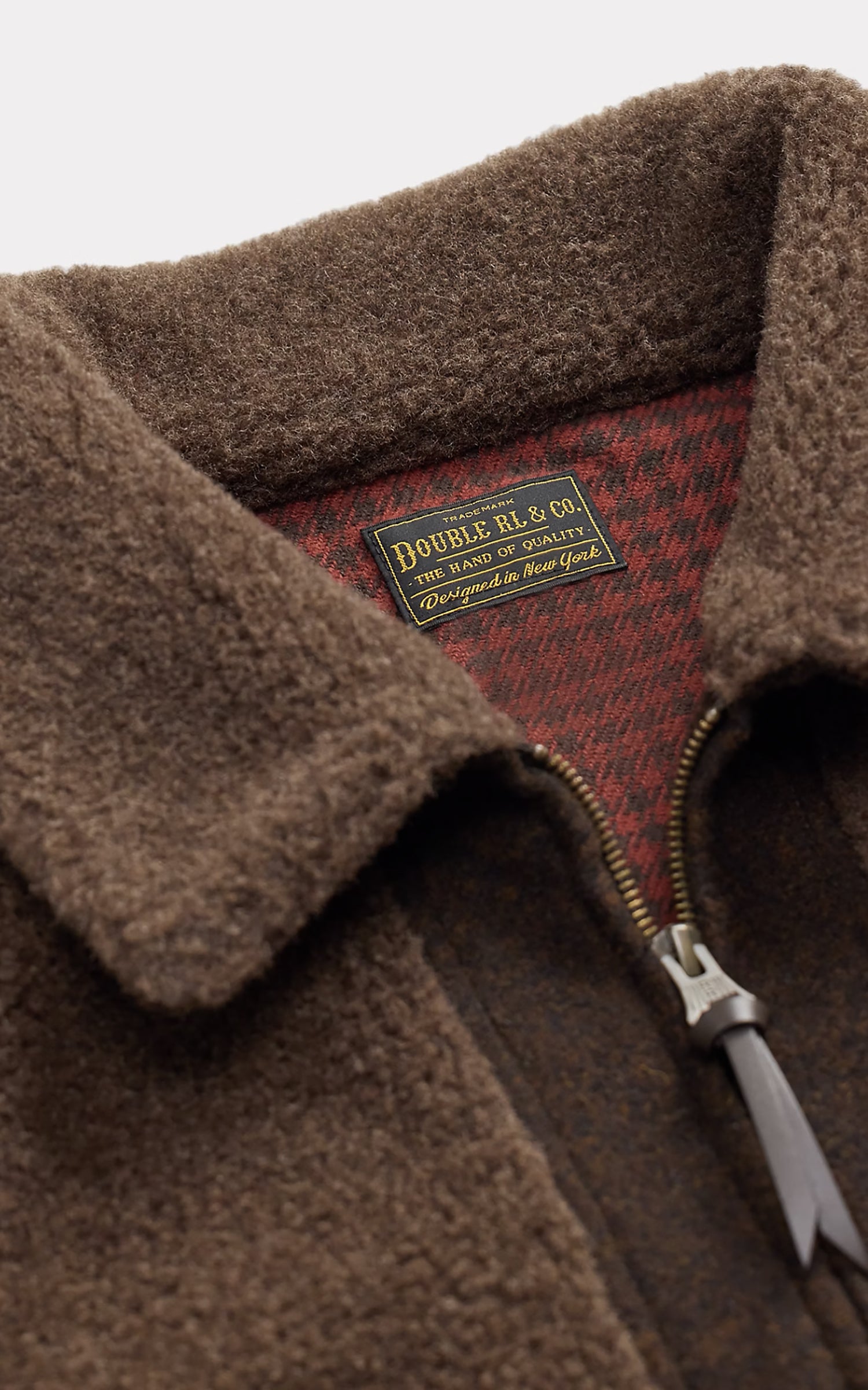 RRL Fleece-Panelled Jacquard Jacket Brown/Multi