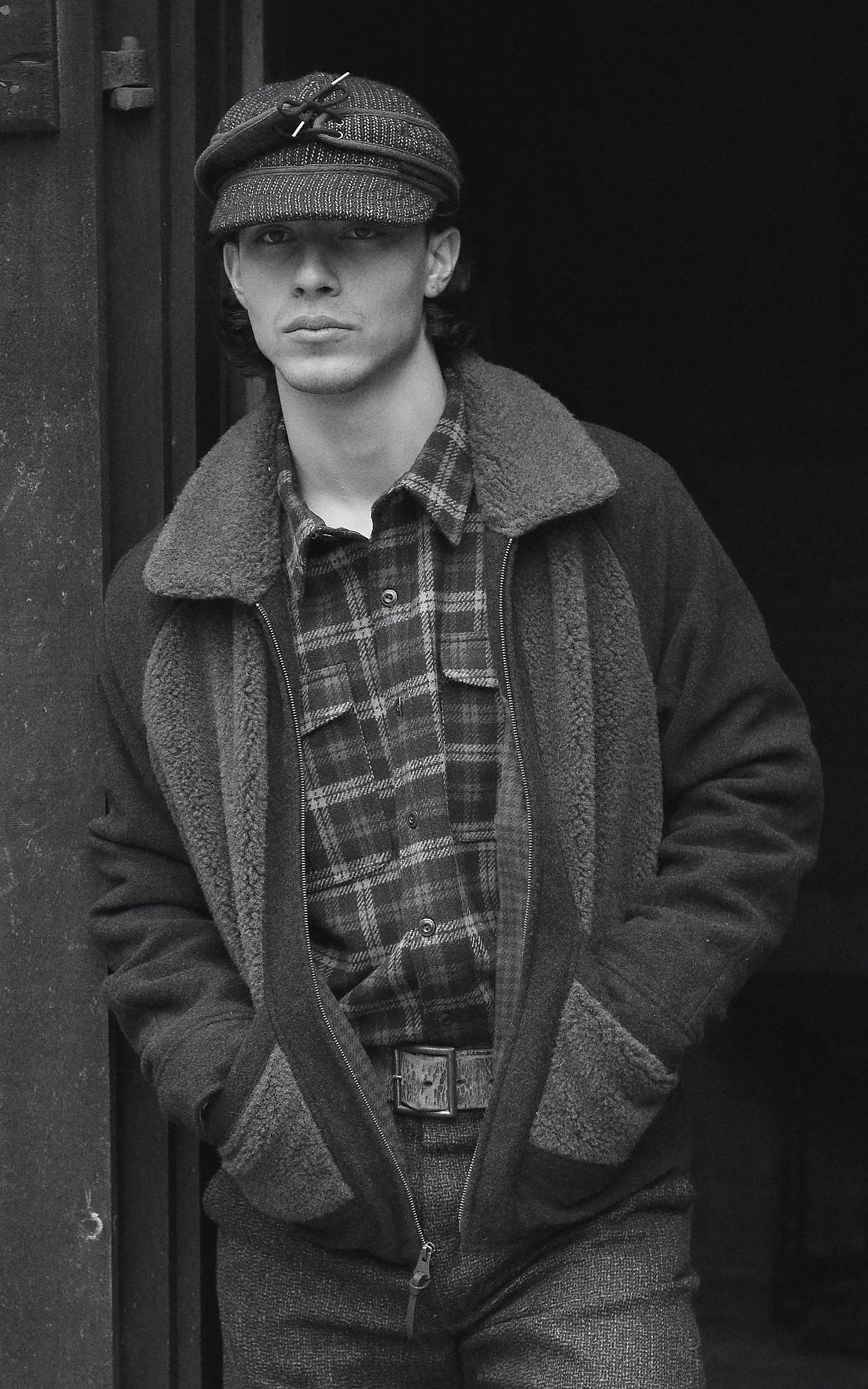 RRL Fleece-Panelled Jacquard Jacket Brown/Multi