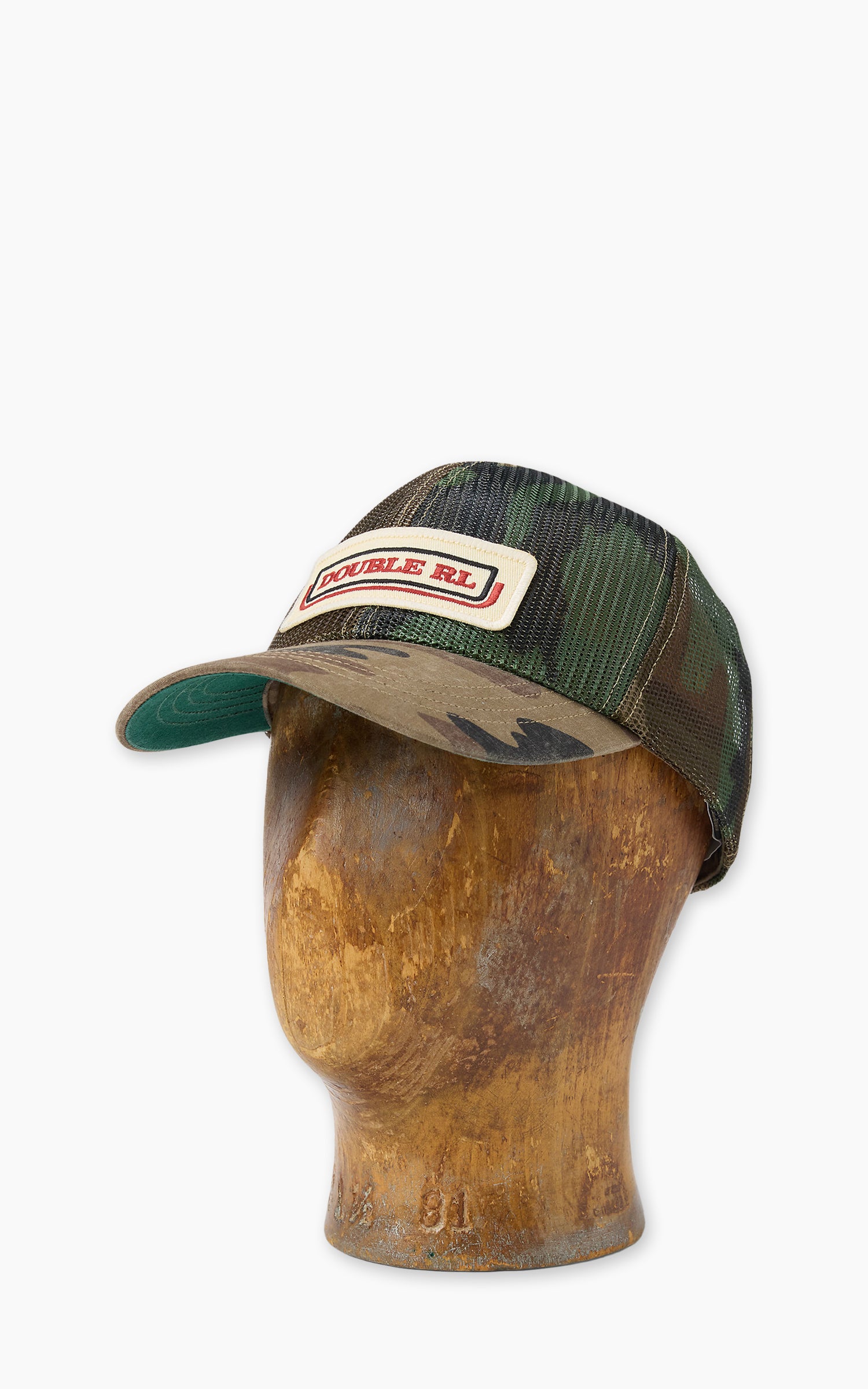 RRL Logo-Patch Camo Mesh Trucker Cap Woodland Camo