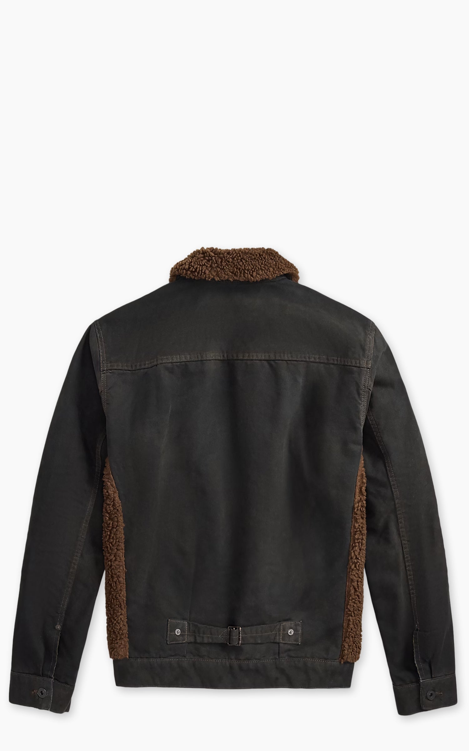 RRL Fleece-Panelled Canvas Jacket Vintage Black/Brown