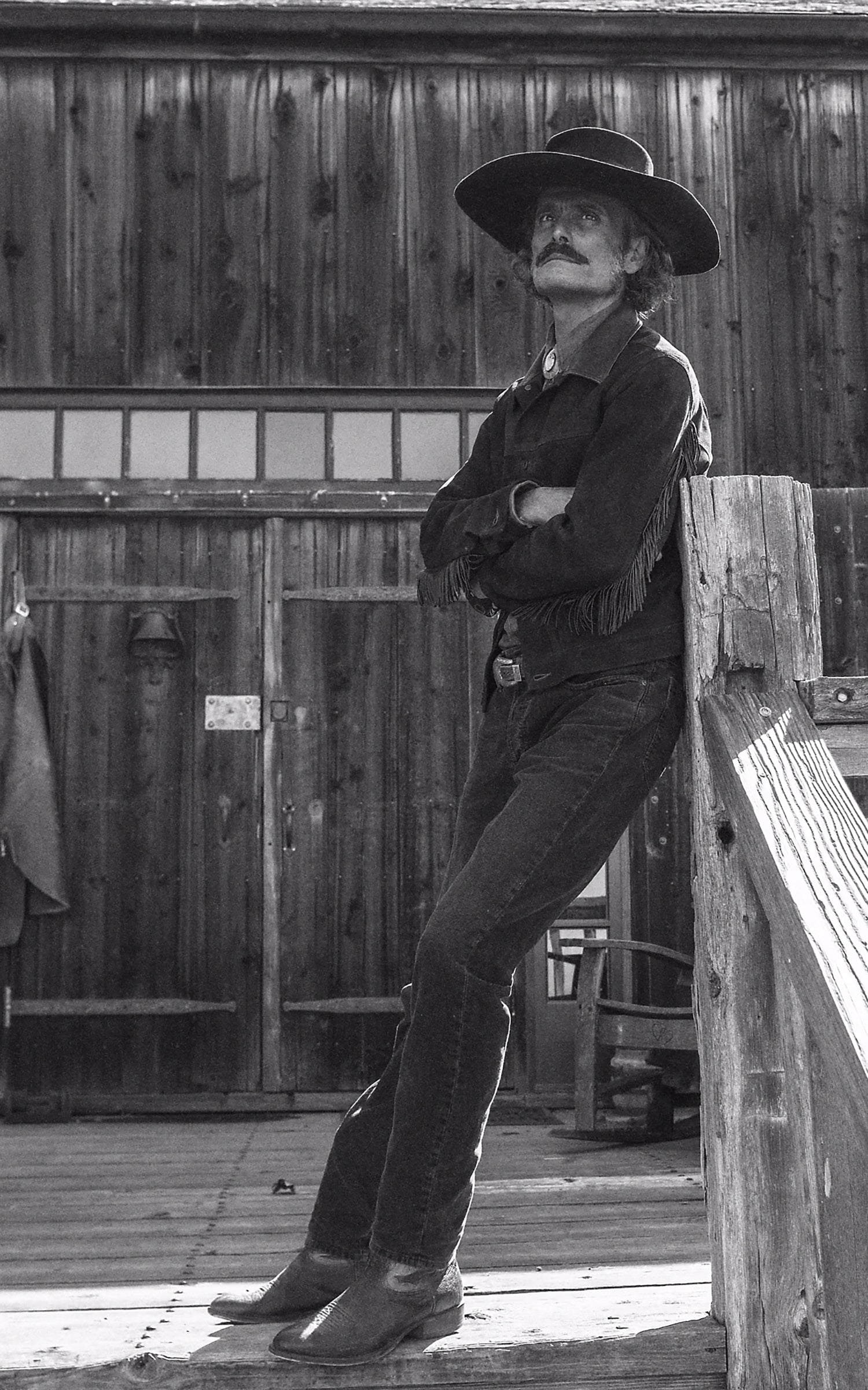 RRL Leather-Trim Suede Jacket Black