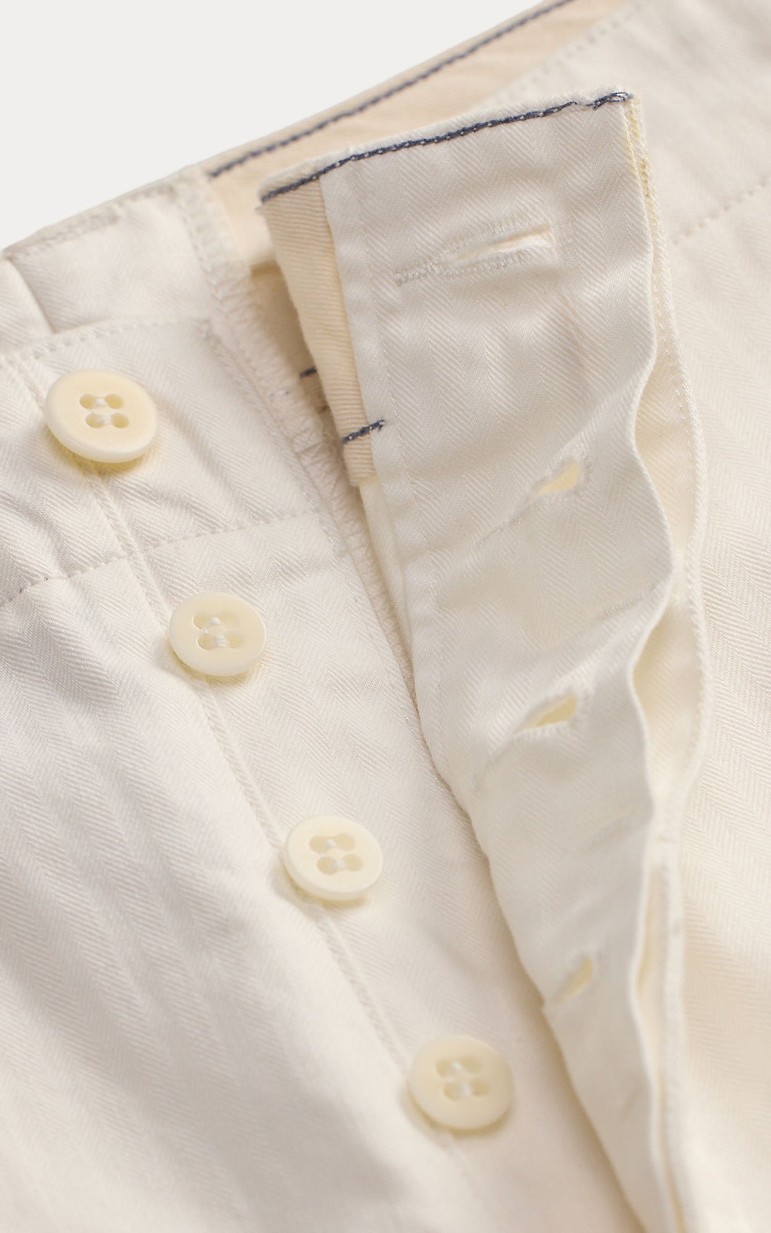 RRL Herringbone Twill Officer's Short Antique White