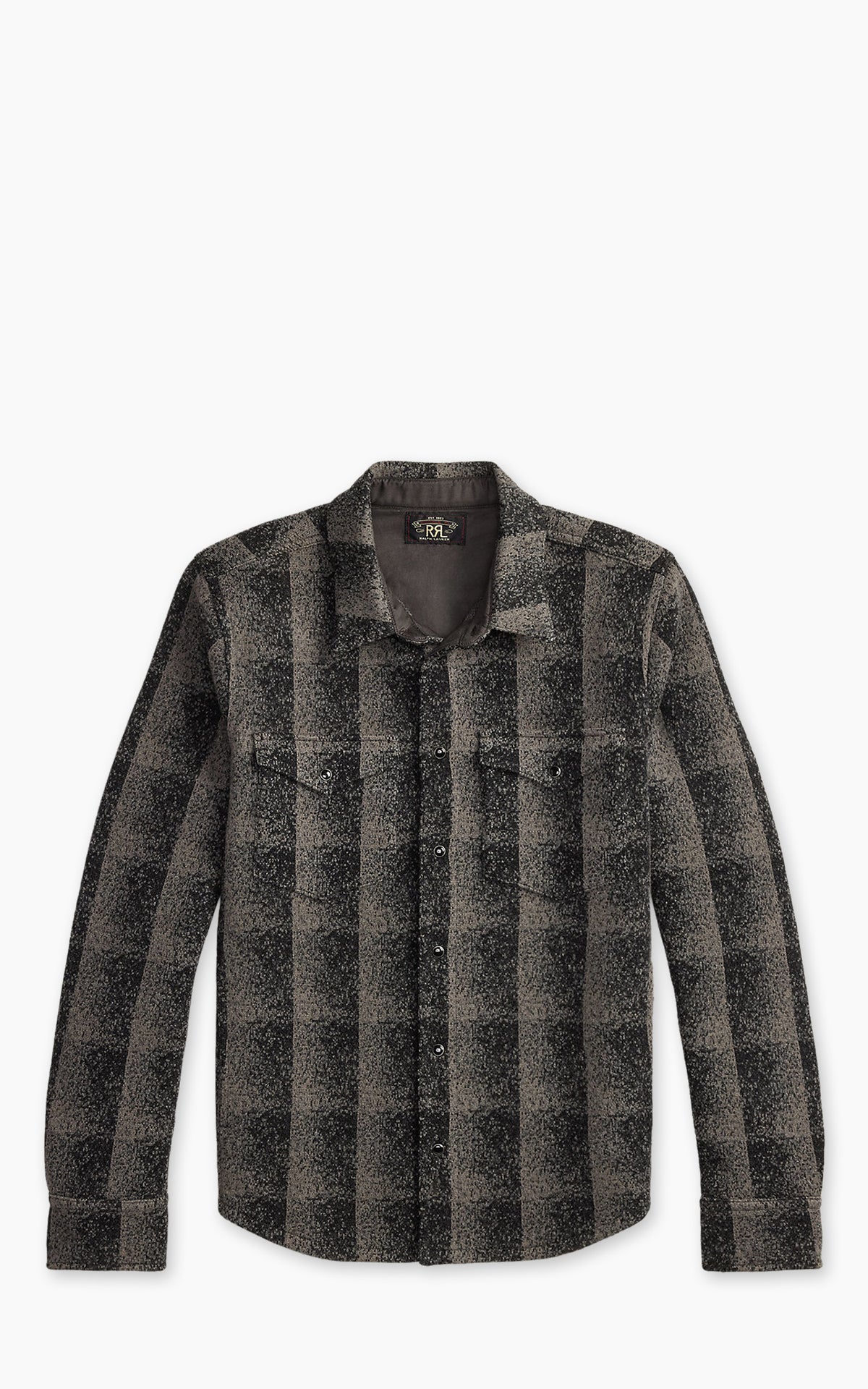 RRL Wool-Cashmere Western Overshirt Sweater Black Multi
