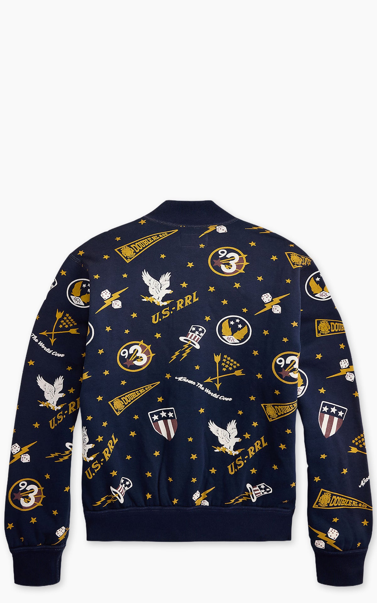 RRL Fleece Graphic Jacket Navy Multi