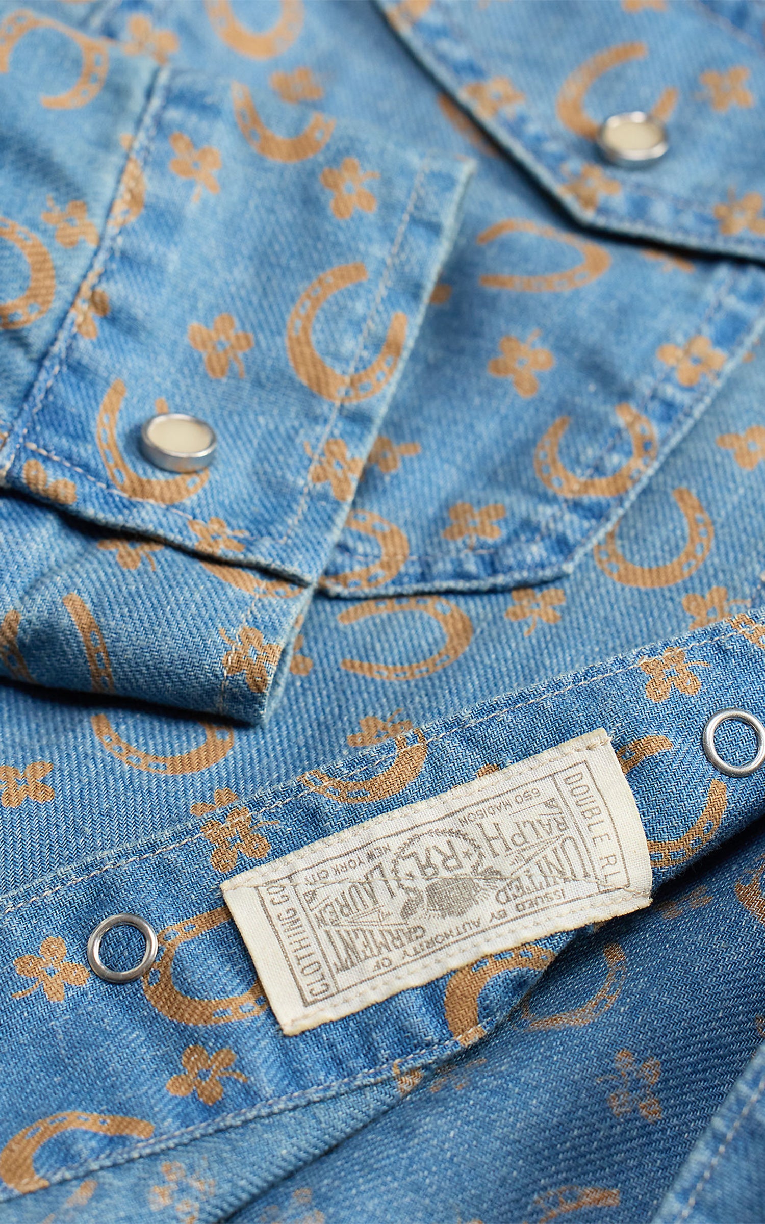 RRL Horseshoe-Print Denim Shirt Jacket Indigo