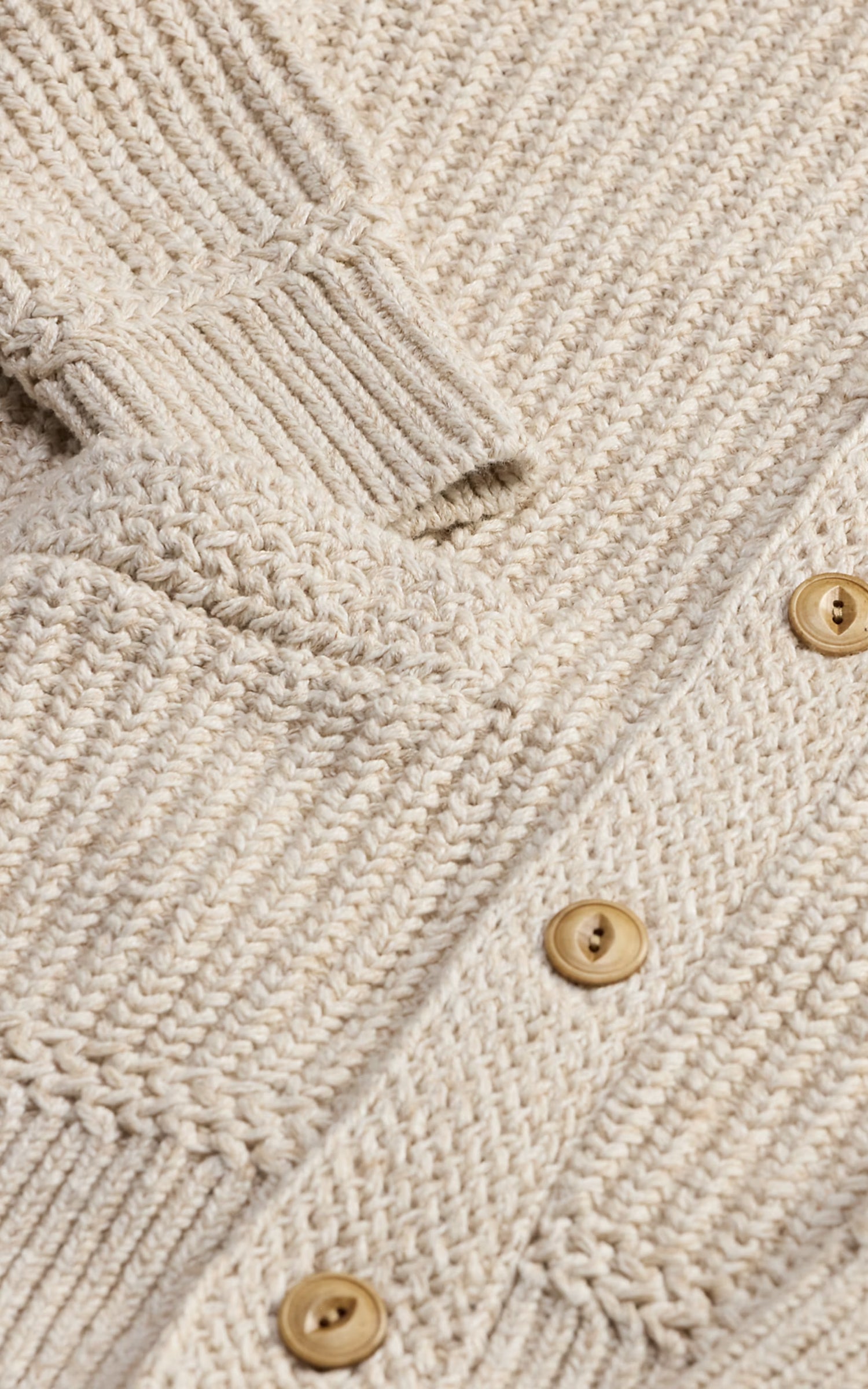 RRL Cotton-Linen Shawl-Collar Cardigan Cream