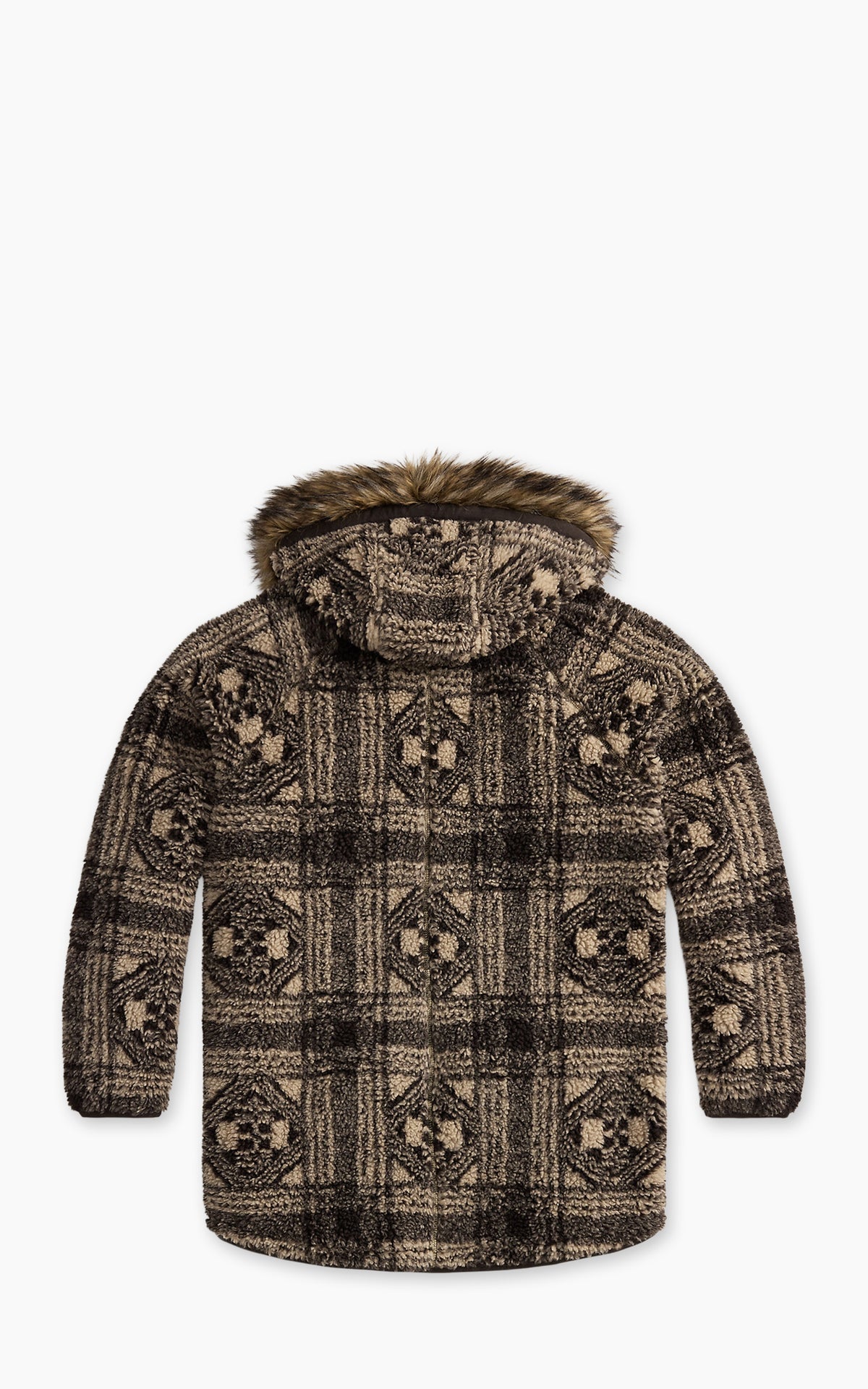 RRL Faux-Fur-Trim Fleece Jacket Cream/Multi