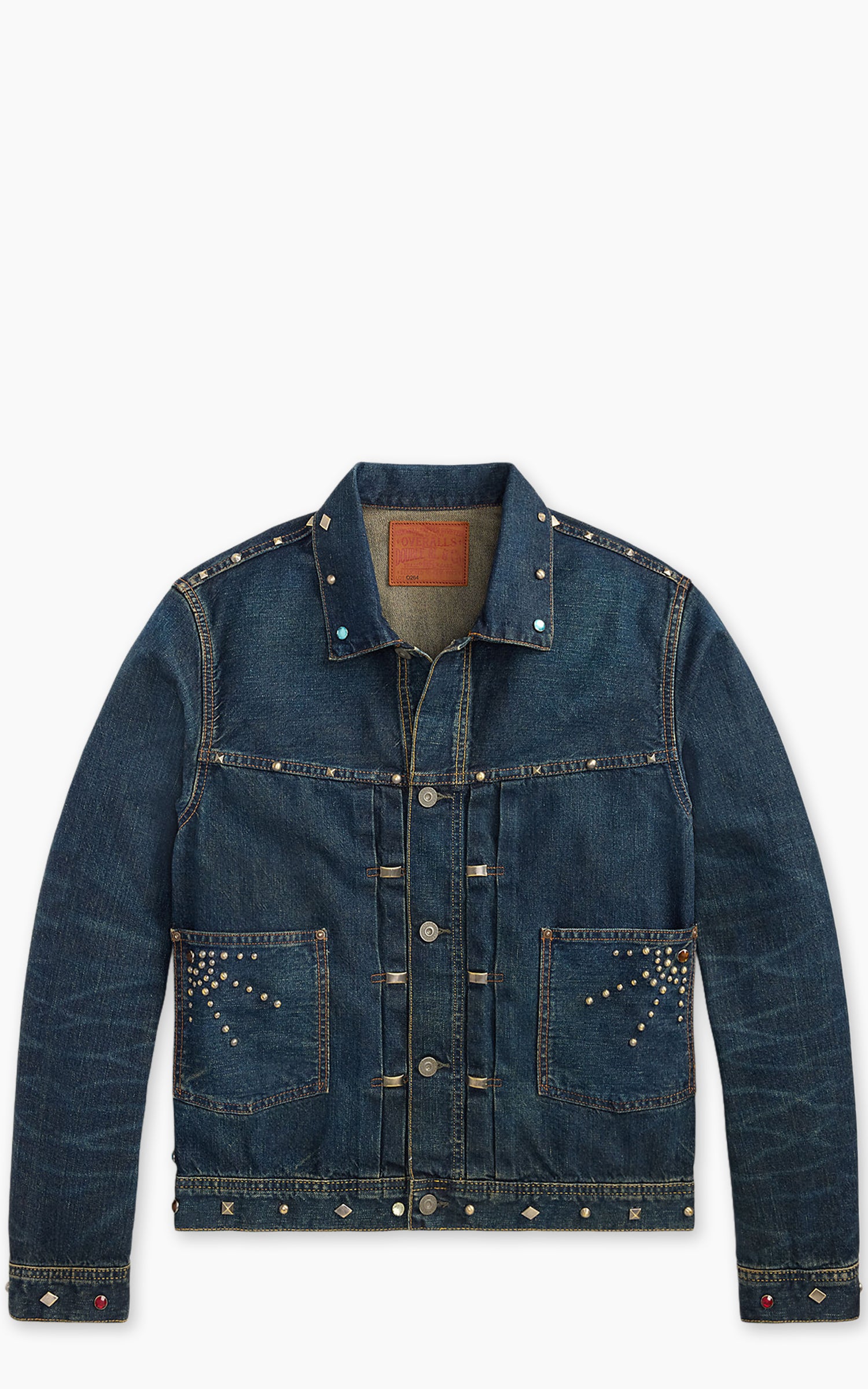 RRL Studded Denim Trucker Jacket Ridgewood Wash