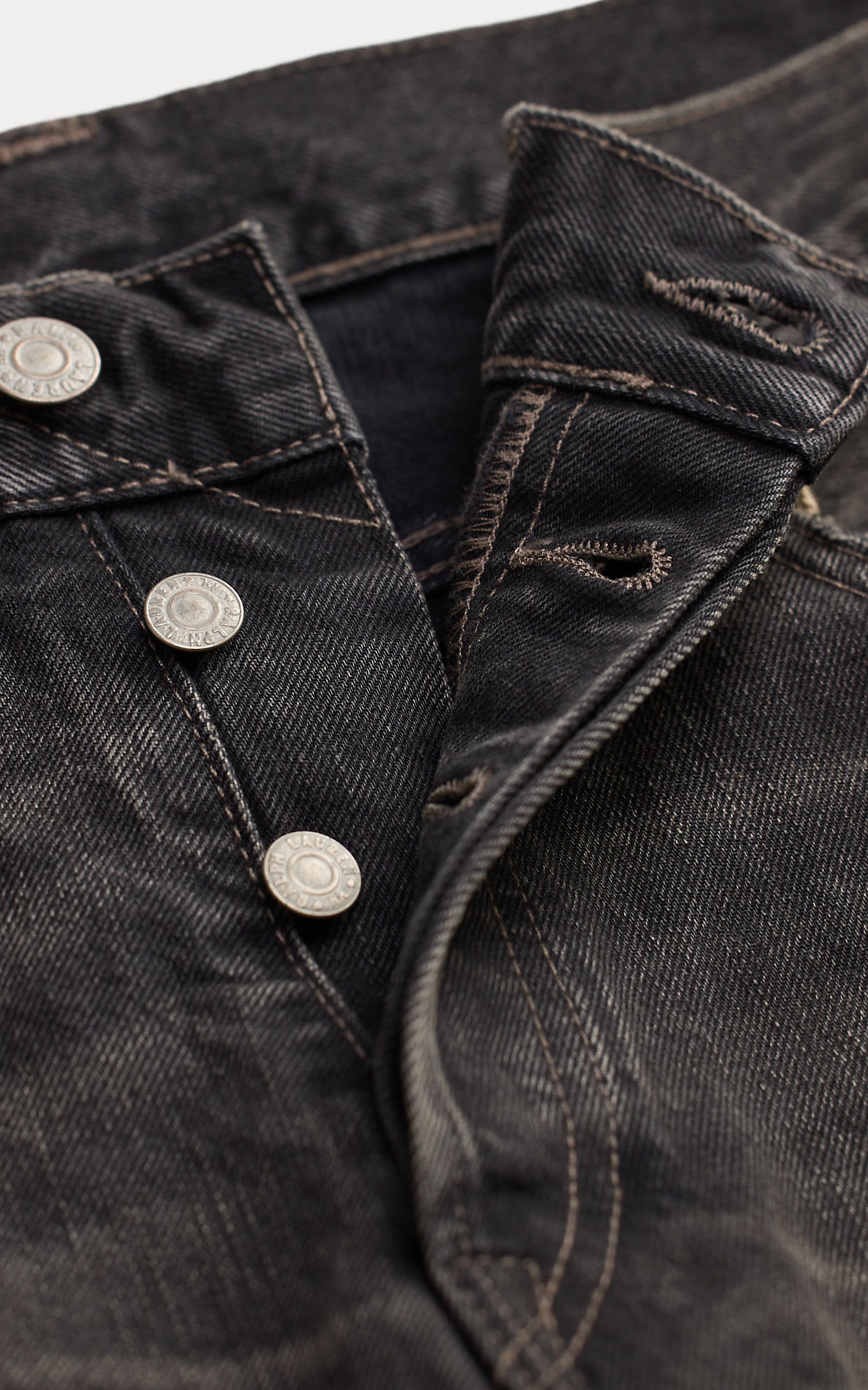 RRL Slim Fit Jean Studded Distressed Black