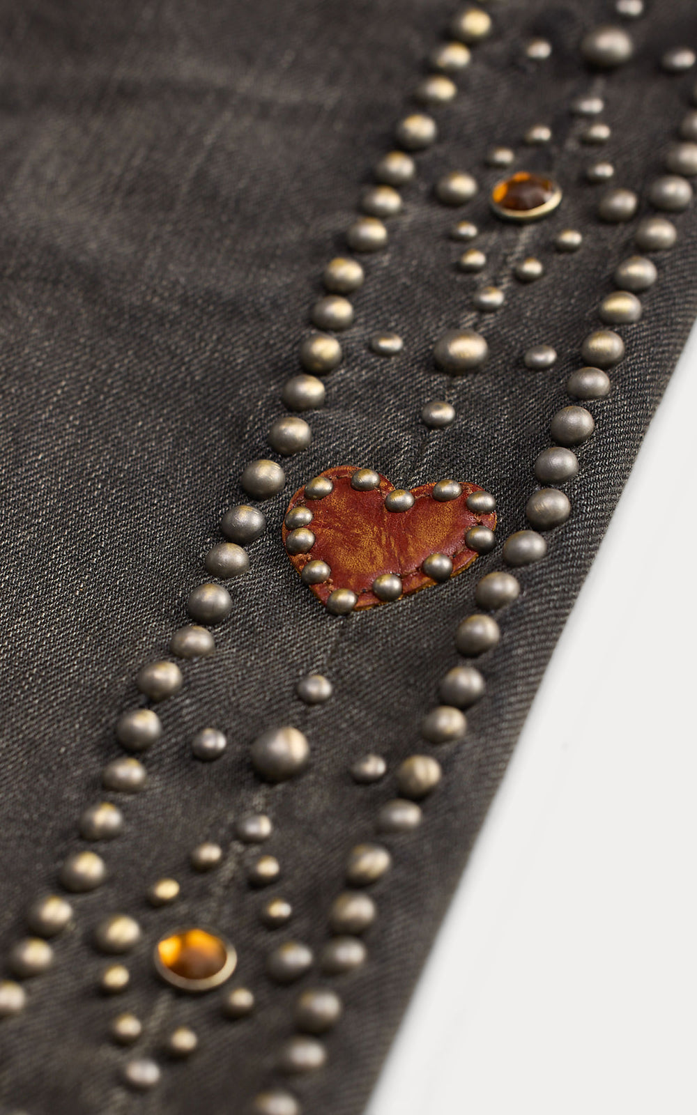 RRL Slim Fit Jean Studded Distressed Black