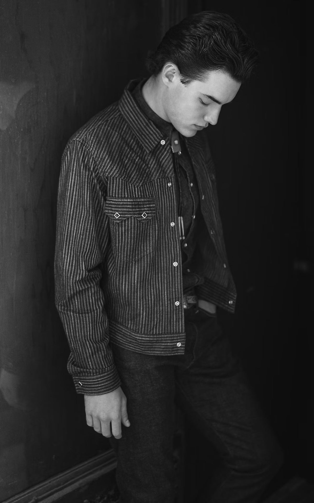RRL Striped Jacquard Jacket Indigo Rinse