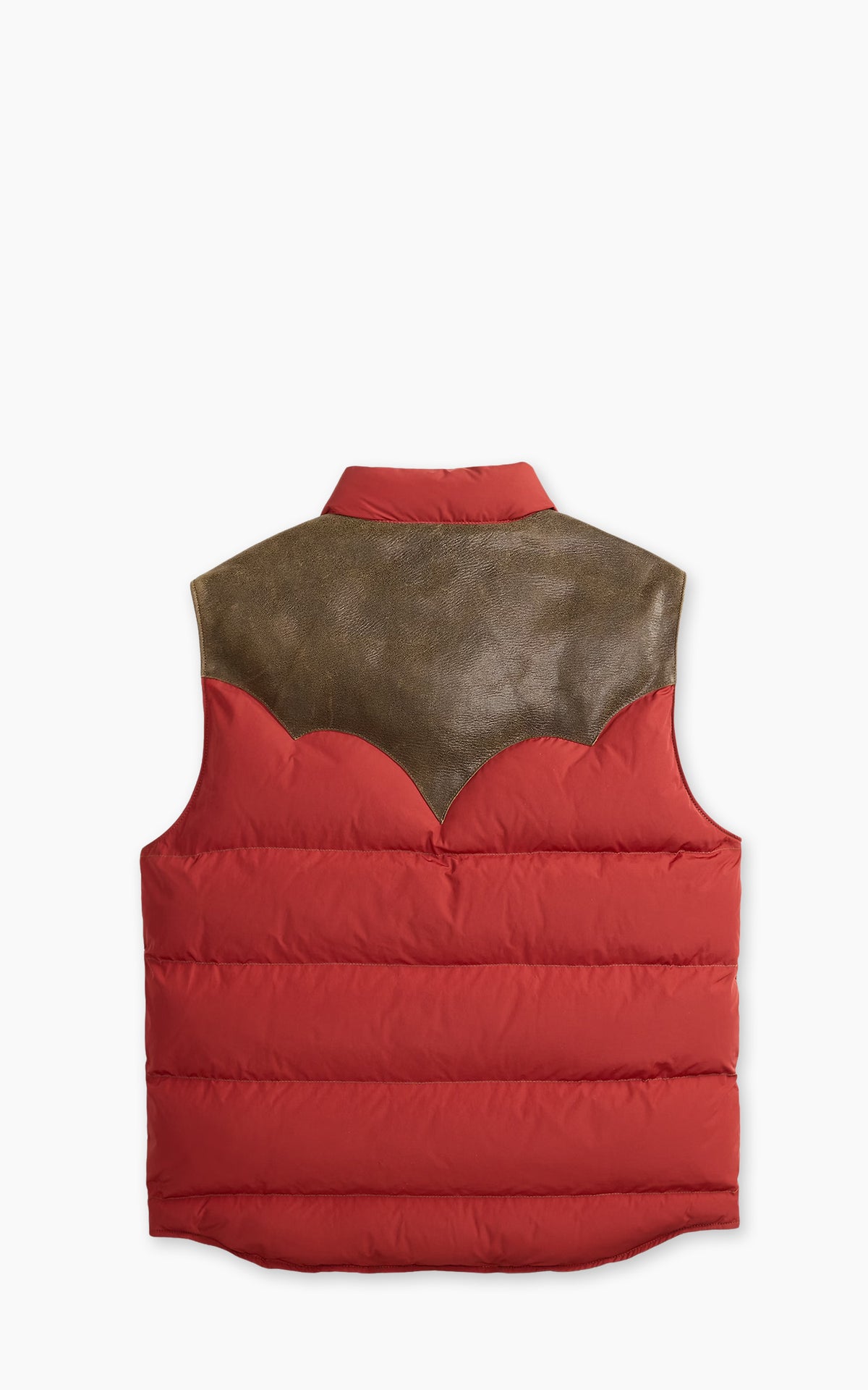 RRL Deerskin-Yoke Quilted Gilet Vintage Crimson