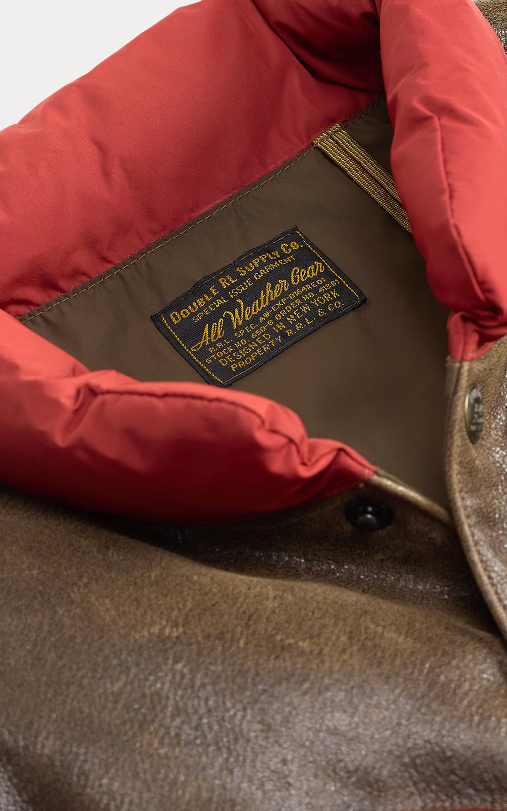 RRL Deerskin-Yoke Quilted Gilet Vintage Crimson