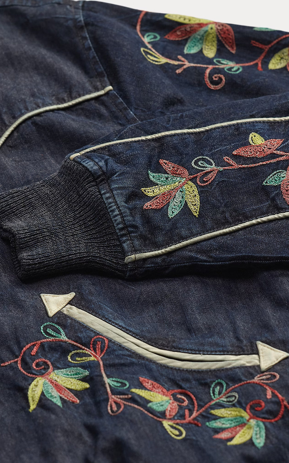 RRL Embroidered Indigo Twill Western Jacket Indigo