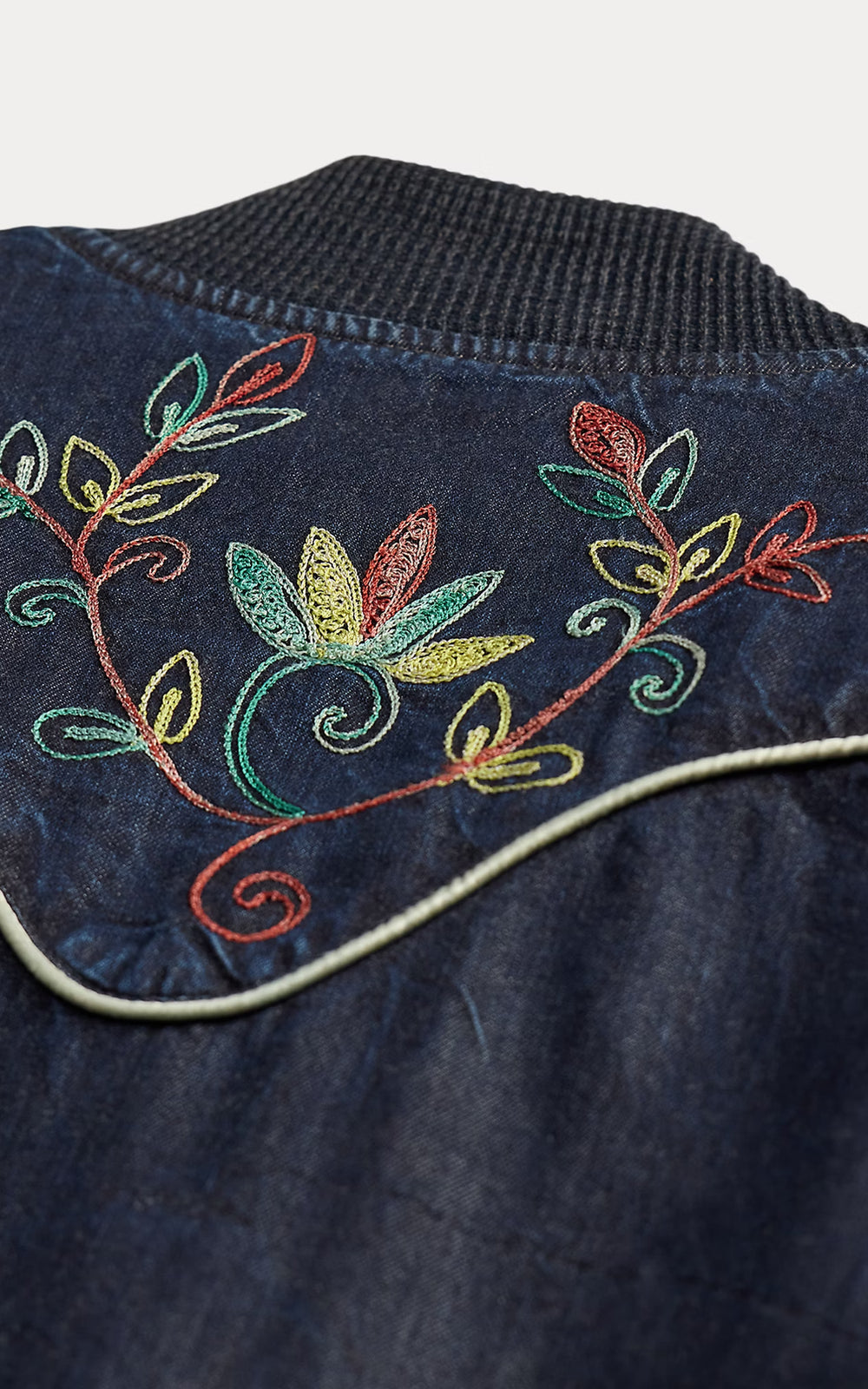 RRL Embroidered Indigo Twill Western Jacket Indigo
