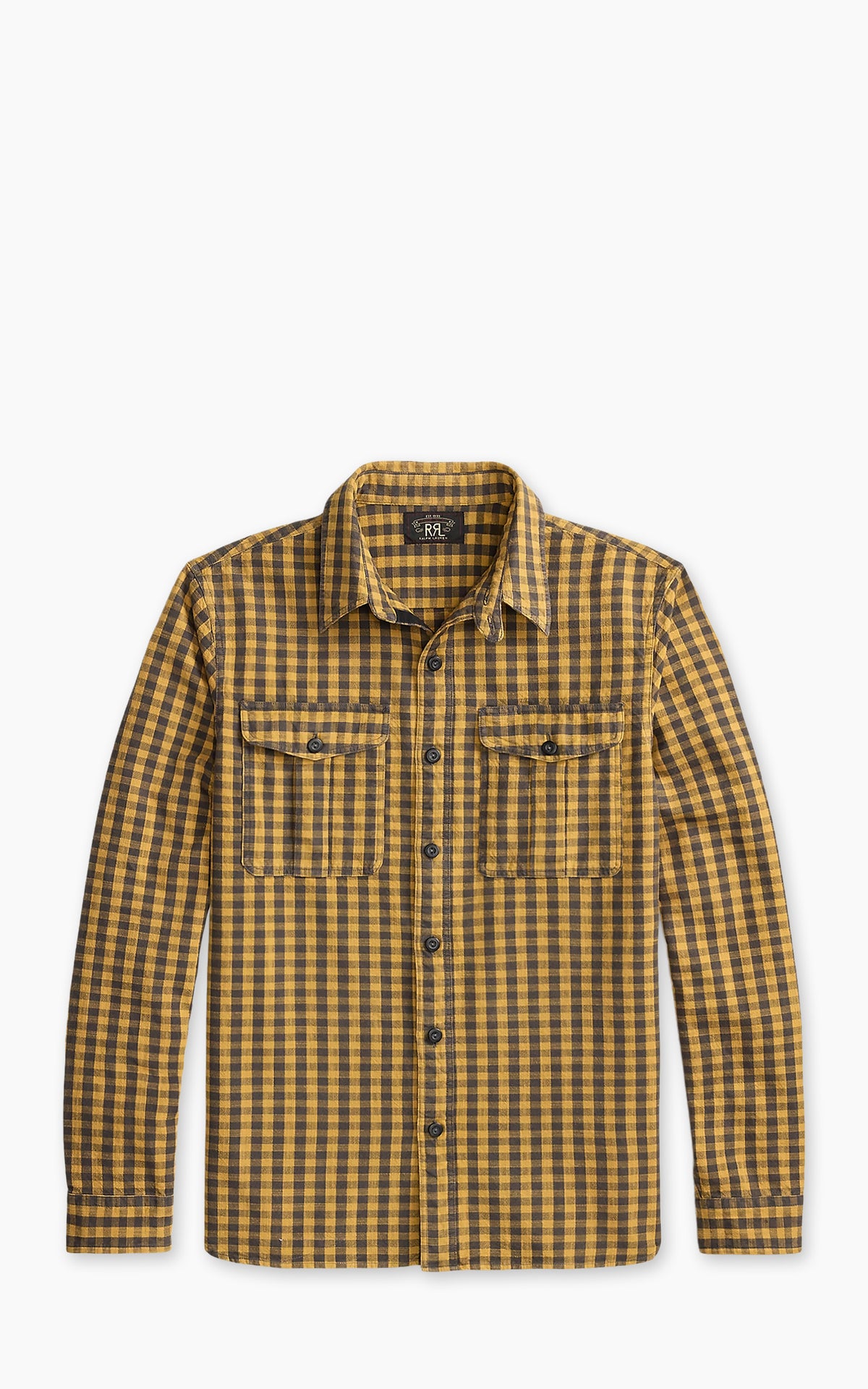 RRL Checked Workshirt Gold Charcoal