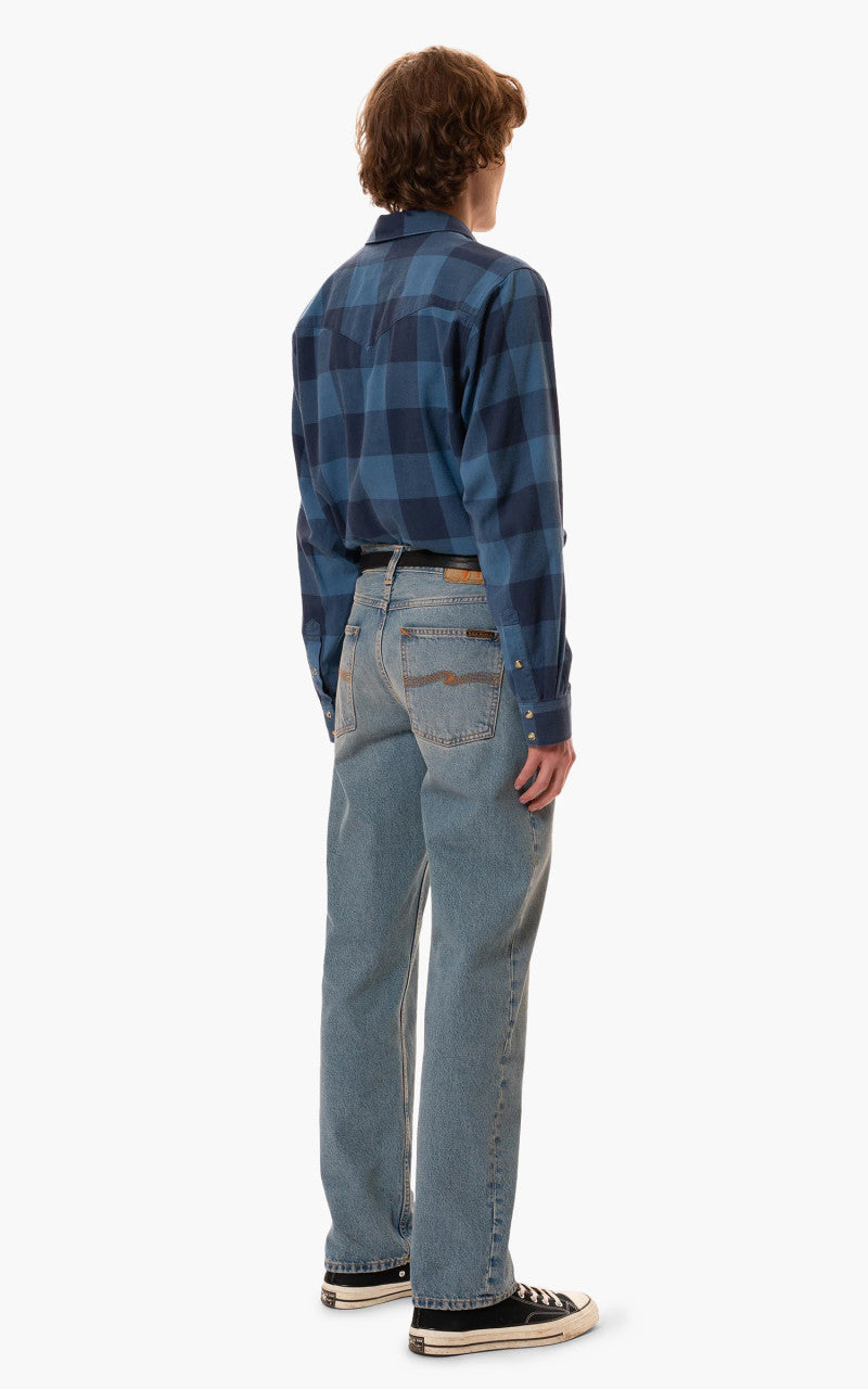 Nudie Jeans George Flannel Shirt Blue