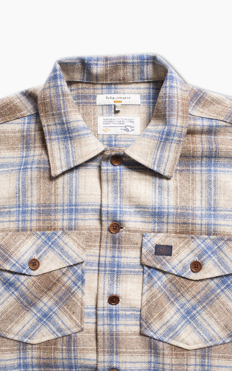 Nudie Jeans Vincent Board Shirt Beige